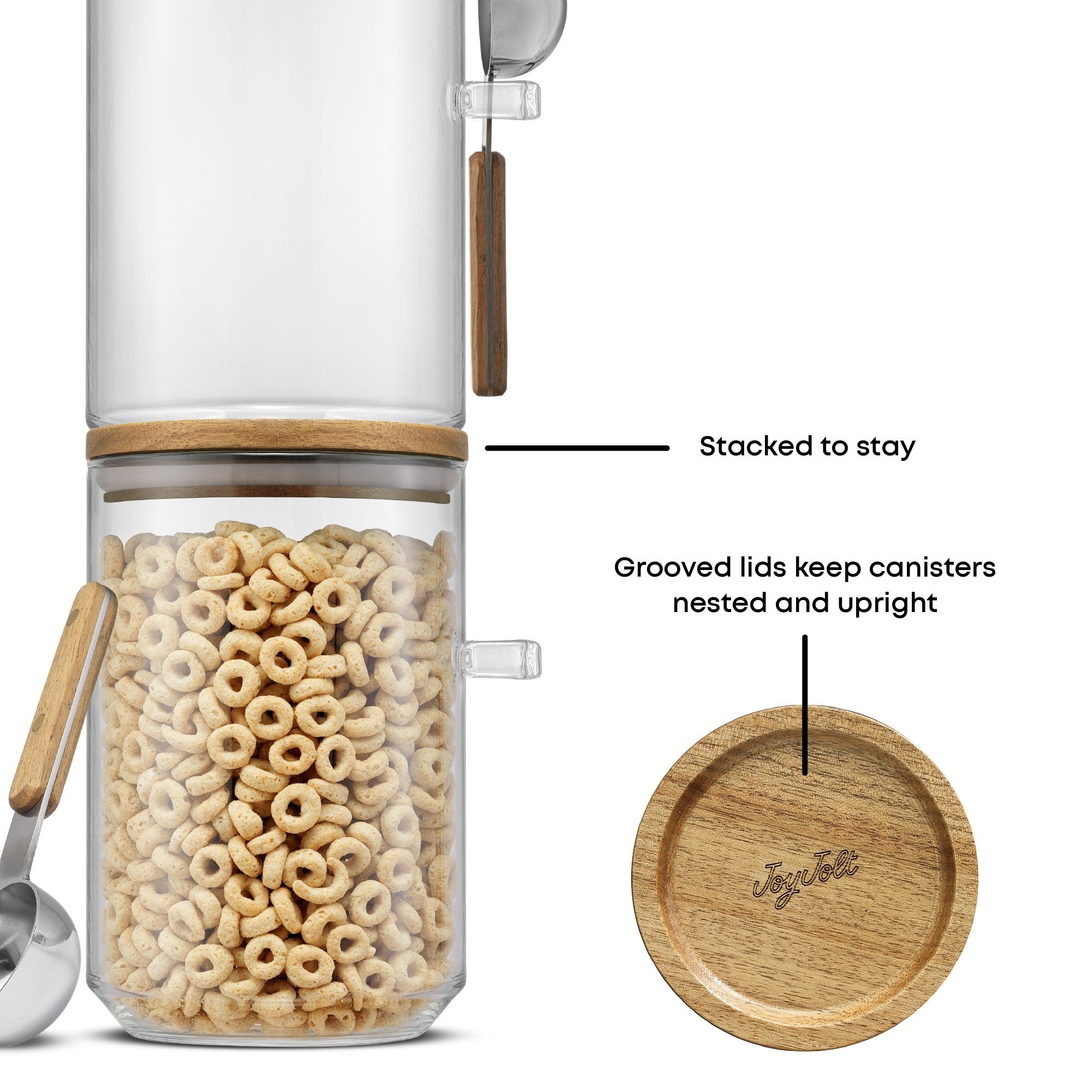 joyjolt-holden-stackable-glass-canister-set-with-acacia-wood-lids-and-scoops-set image 6