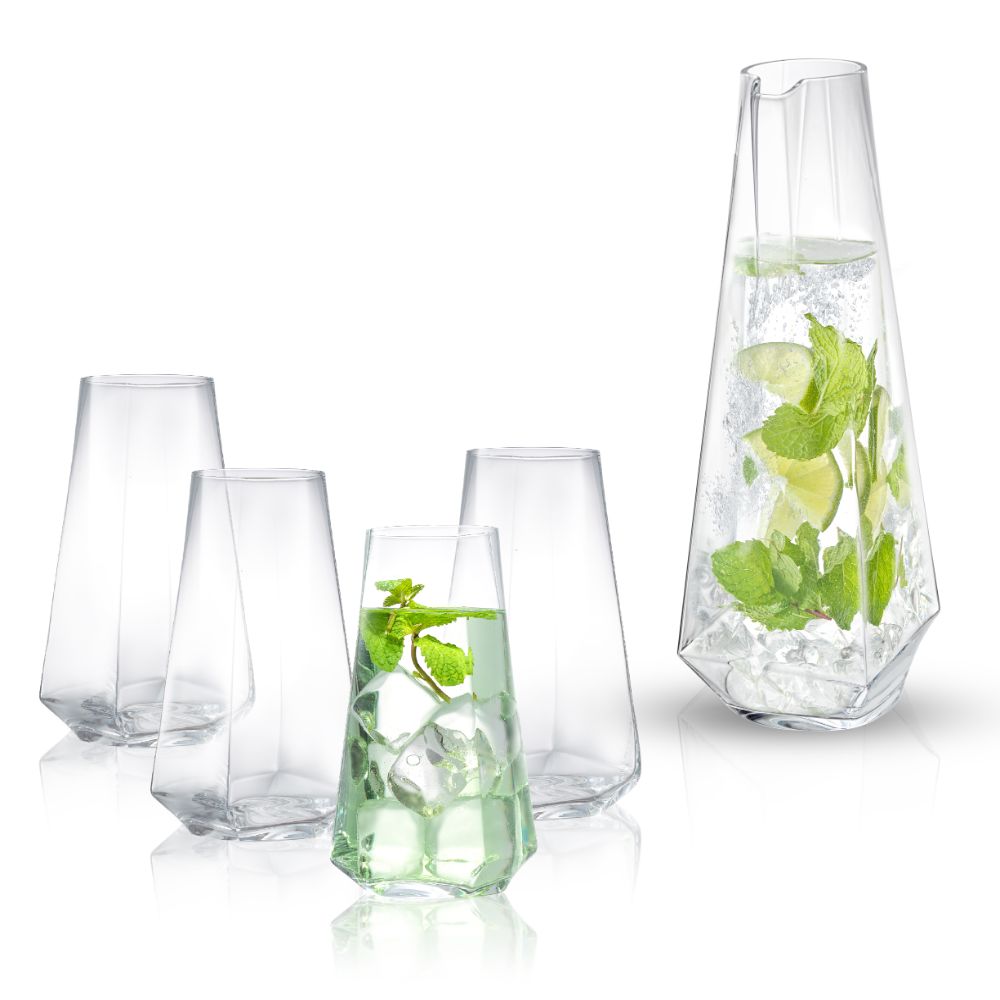 joyjolt-infinit-lux-collection-43-oz-pitcher-4-highball-glasses image 1