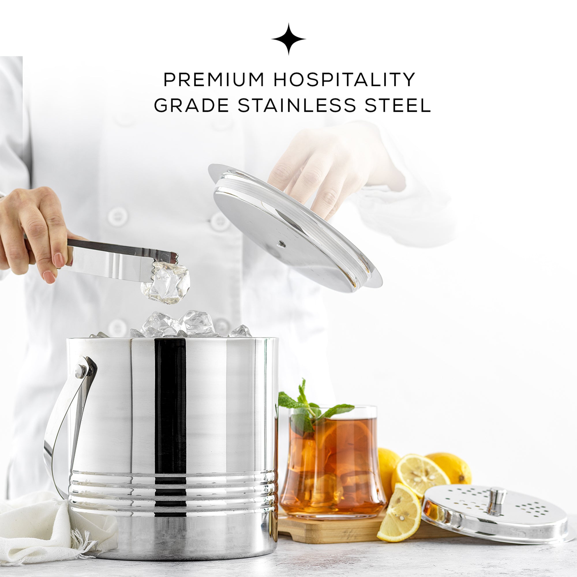 joyjolt-3l-stainless-steel-ice-bucket-with-strainer-and-tongs image 5