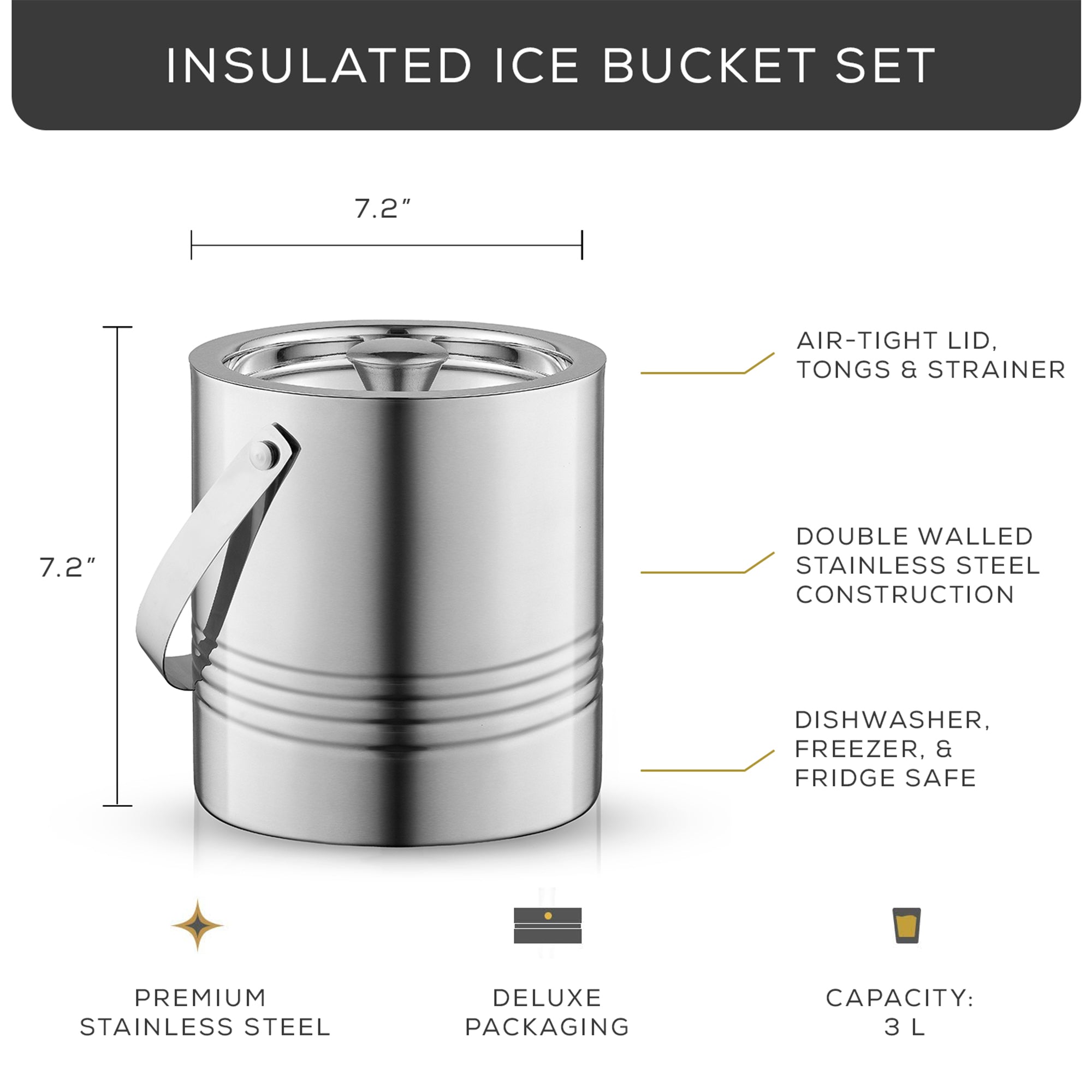 joyjolt-3l-stainless-steel-ice-bucket-with-strainer-and-tongs image 7