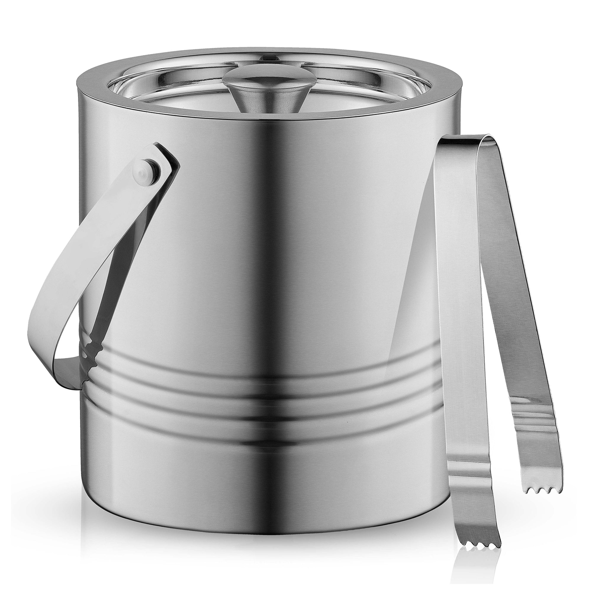 joyjolt-3l-stainless-steel-ice-bucket-with-strainer-and-tongs image 1