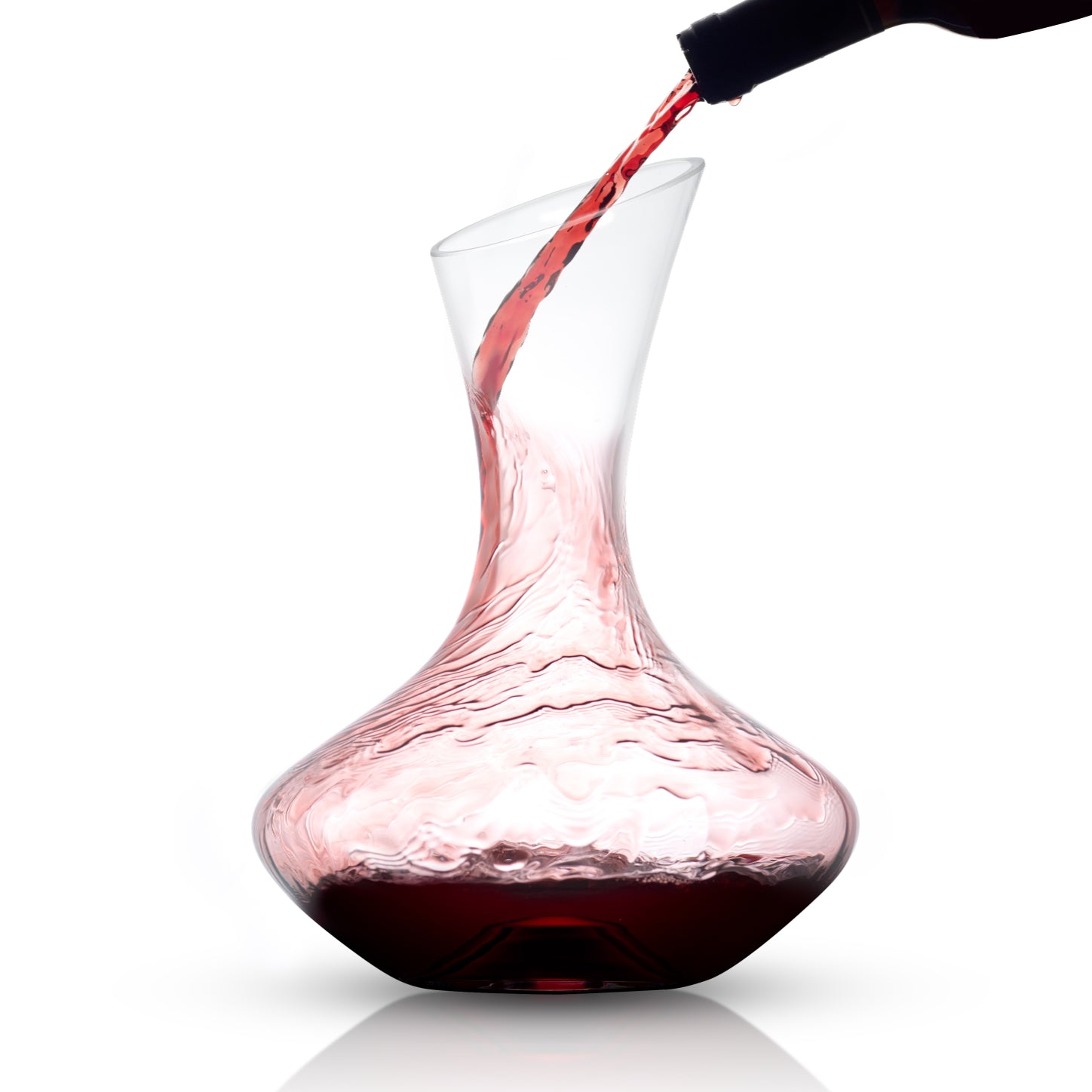joyjolt-lancia-crystal-wine-decanter-set-40-oz-decanter-4-stemless-glasses image 5