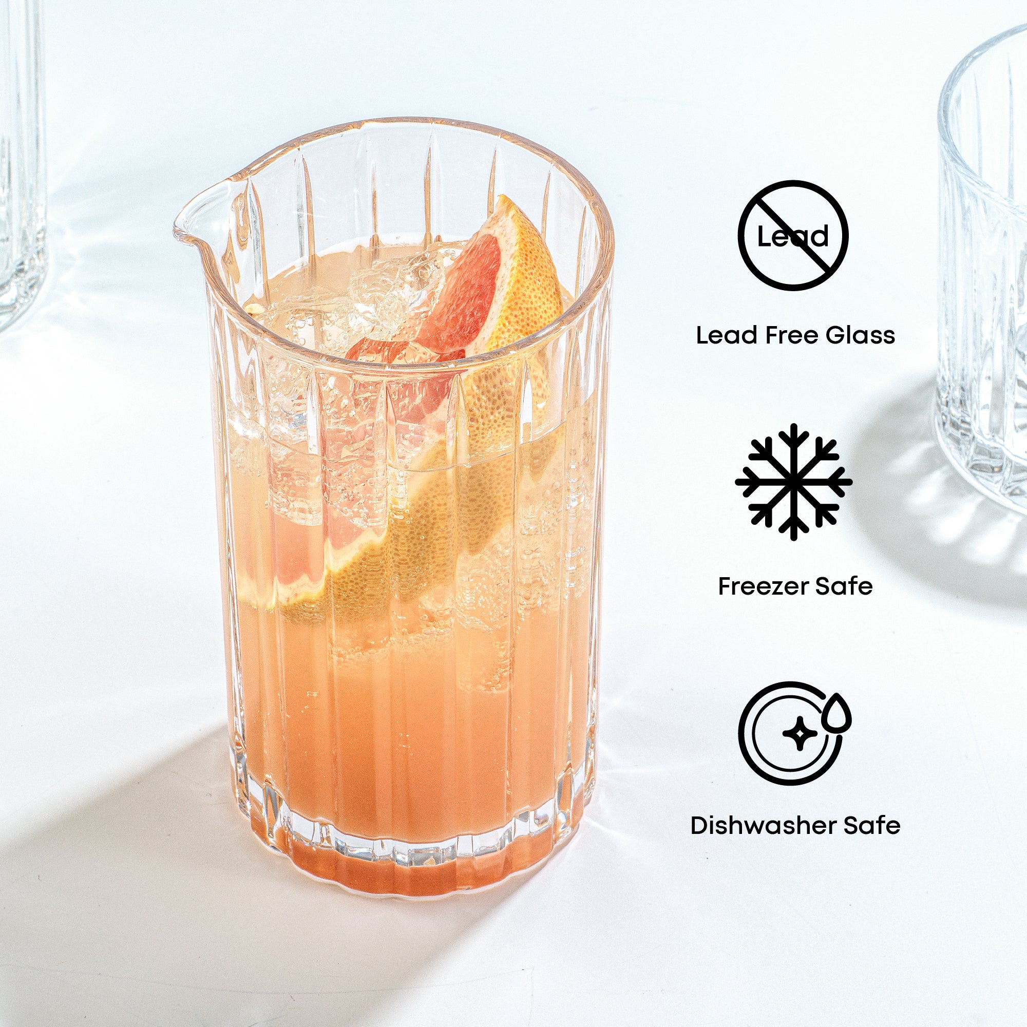 joyjolt-alina-ribbed-cocktail-mixing-glass-pitcher-21-oz image 5