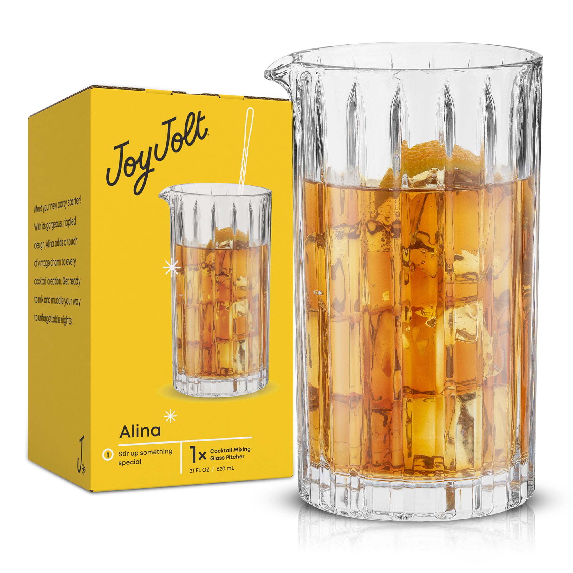 joyjolt-alina-ribbed-cocktail-mixing-glass-pitcher-21-oz image 7