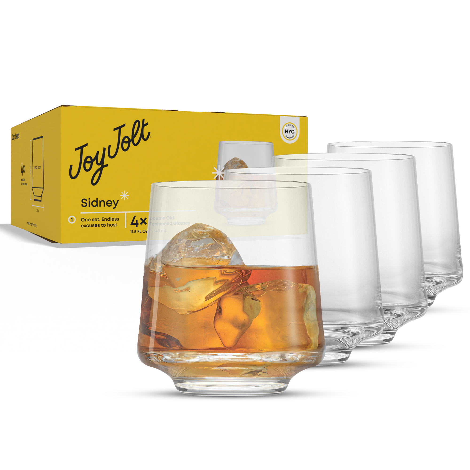 joyjolt-sidney-double-old-fashioned-glasses-set-of-4-11-5-oz-crystal-whiskey-gla image 8
