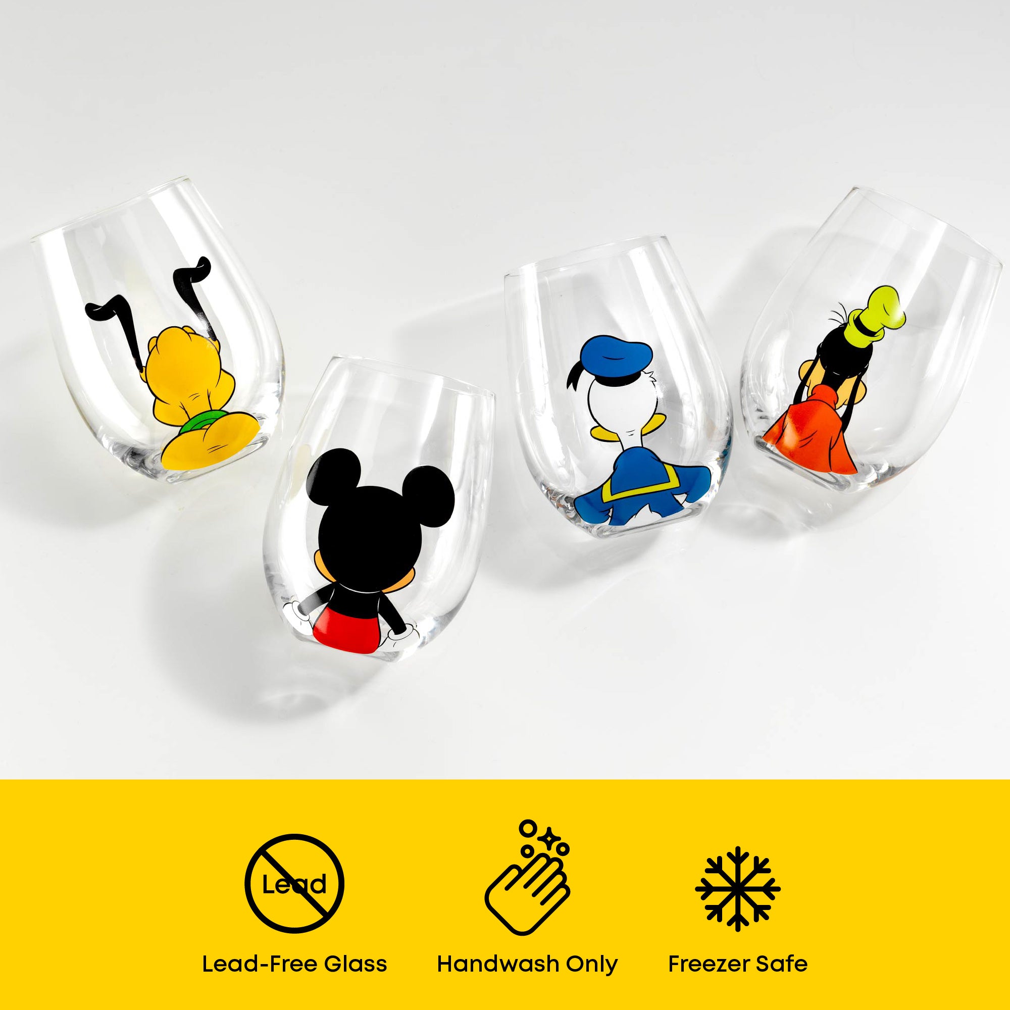 joyjolt-disney-mickey-mouse-friends-stemless-glasses-set-of-4-14-5-oz-lead-free- image 4