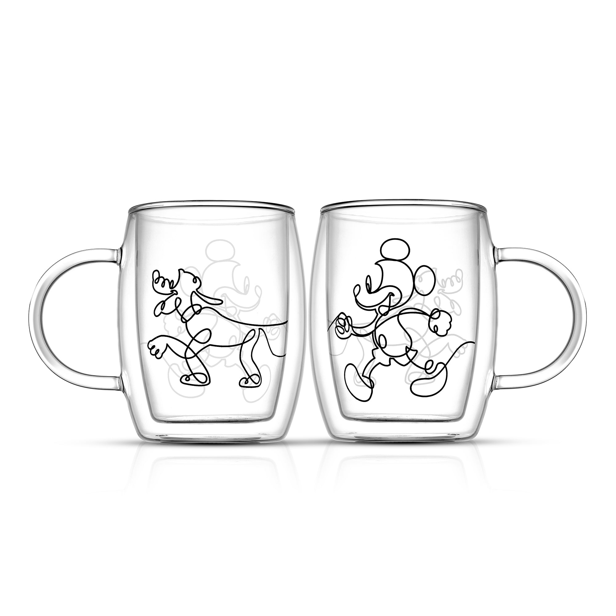 joyjolt-disney-mickey-and-pluto-aroma-double-wall-espresso-mugs-set-of-2-5-4oz image 1