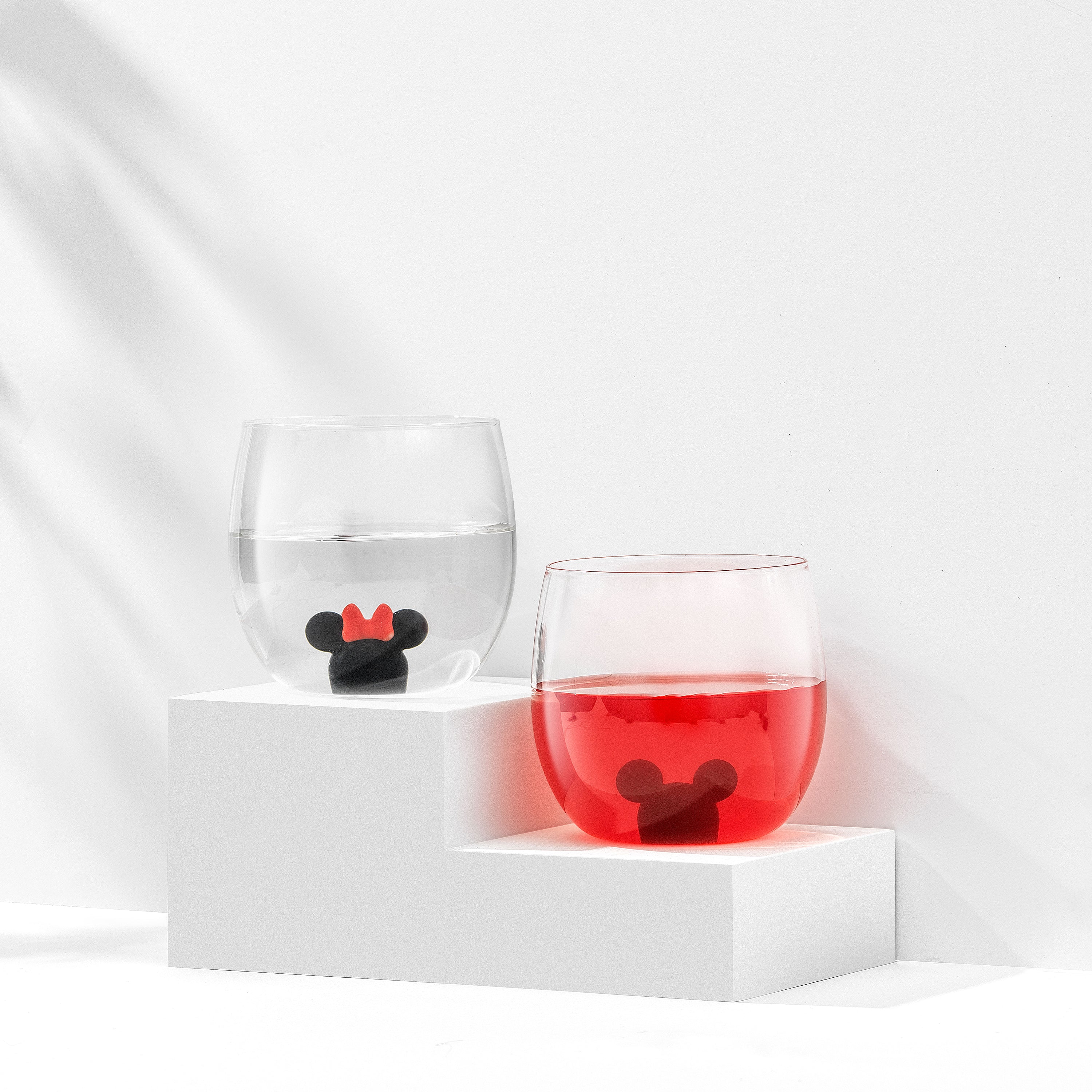 joyjolt-disney-mickey-minnie-3d-icon-short-glass-set-2-glasses-13-3-oz-each image 3