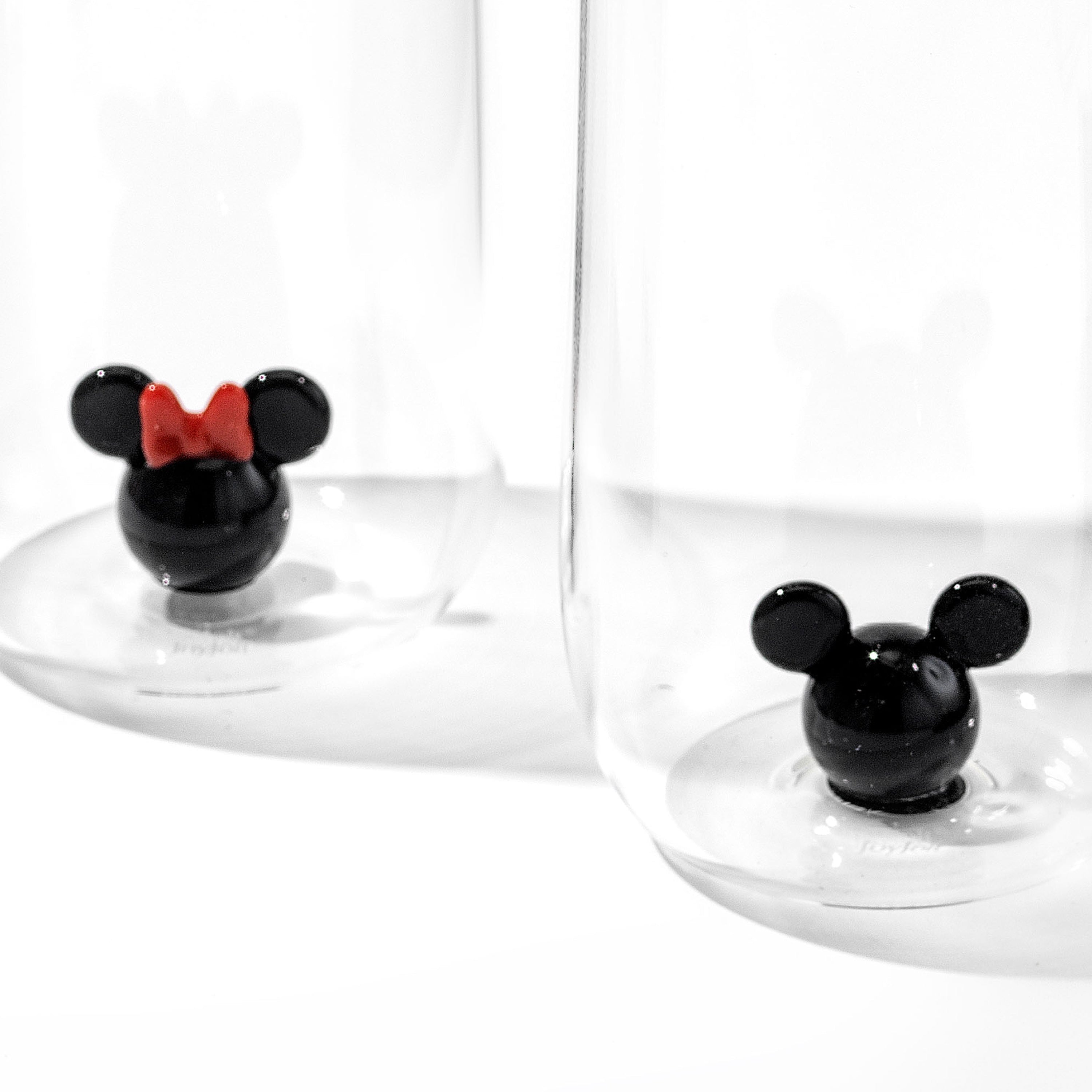 joyjolt-disney-mickey-minnie-3d-icon-short-glass-set-2-glasses-13-3-oz-each image 5