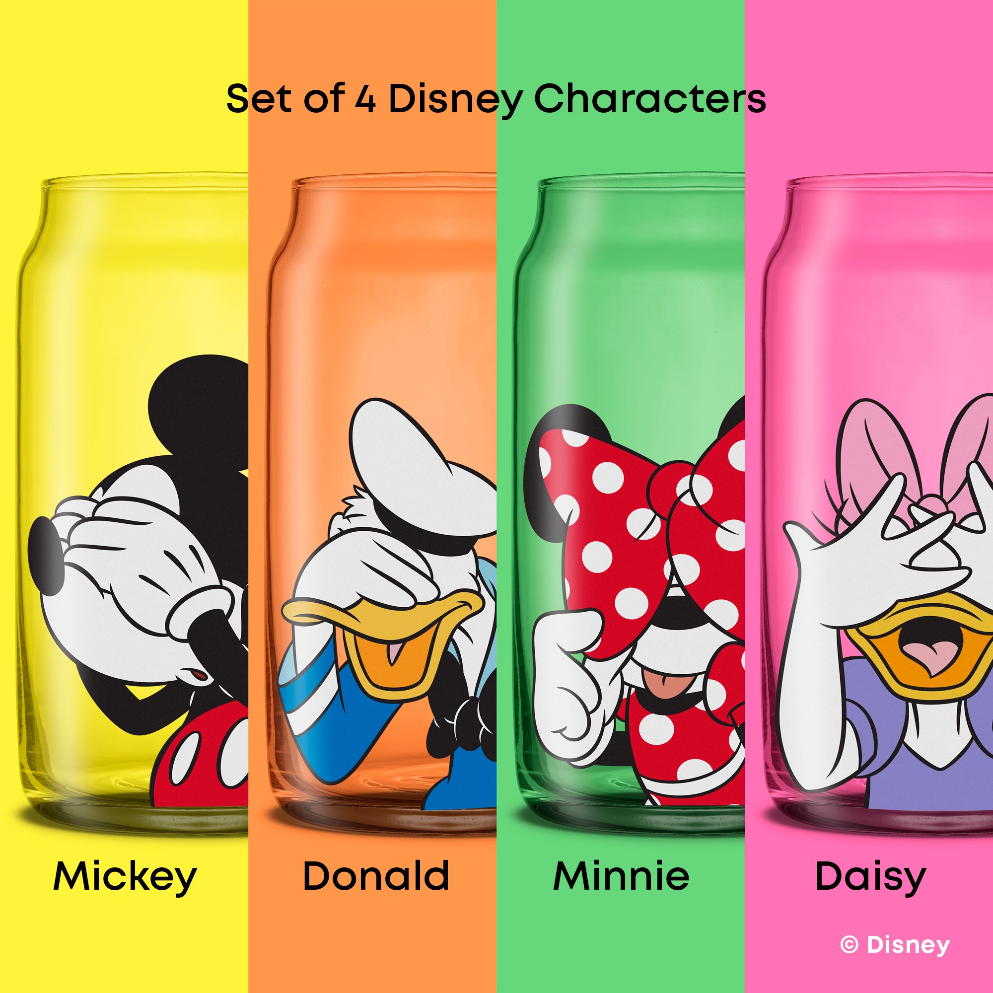 joyjolt-disney-mickey-mouse-friends-peek-a-boo-tumbler-glasses-set-of-4-14-oz-ea image 5