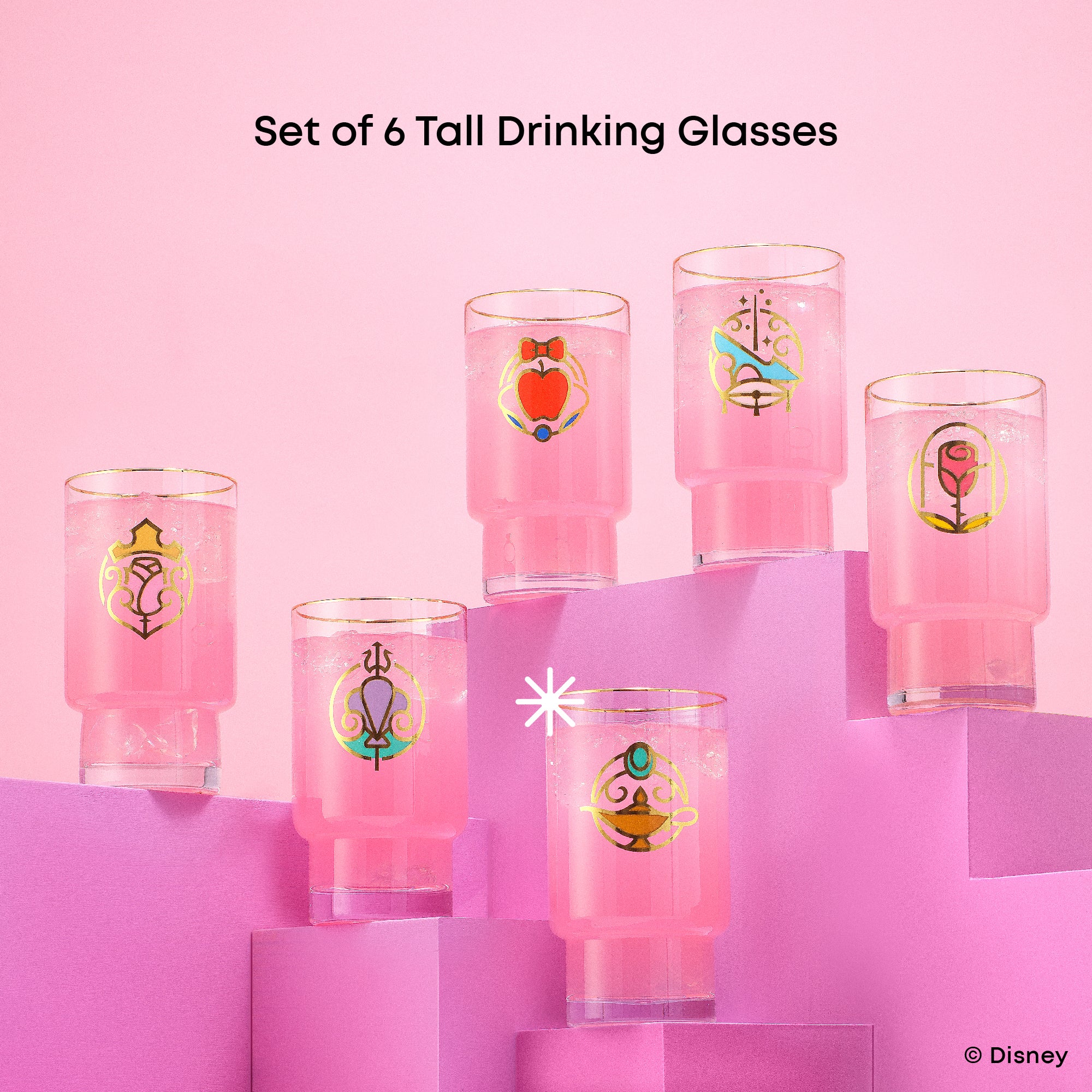 joyjolt-disney-princess-iconic-tall-drinking-glasses-set-of-6 image 6