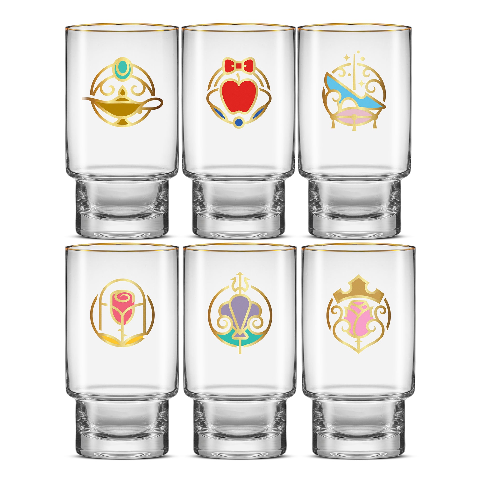 joyjolt-disney-princess-iconic-tall-drinking-glasses-set-of-6 image 1