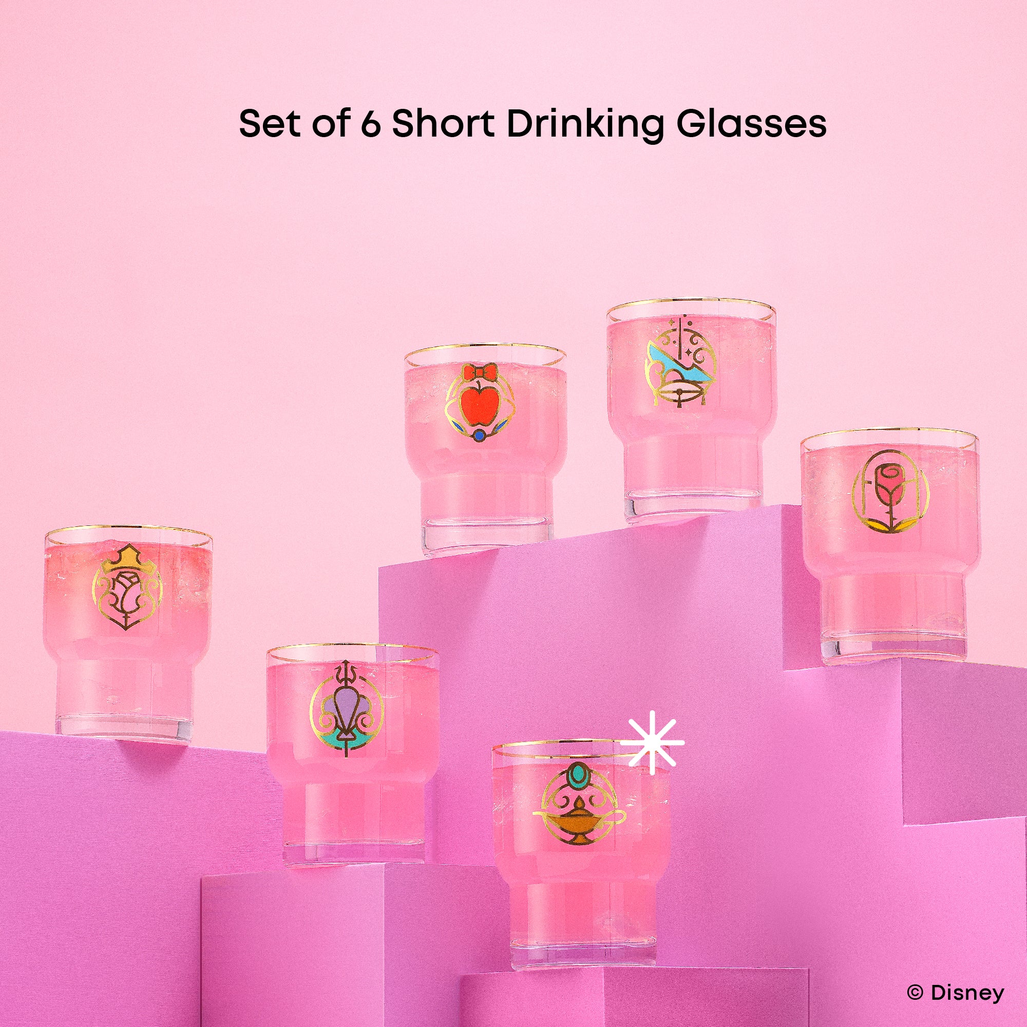 joyjolt-disney-princess-iconic-short-drinking-glasses-set-of-6-10-oz-borosilicat image 6