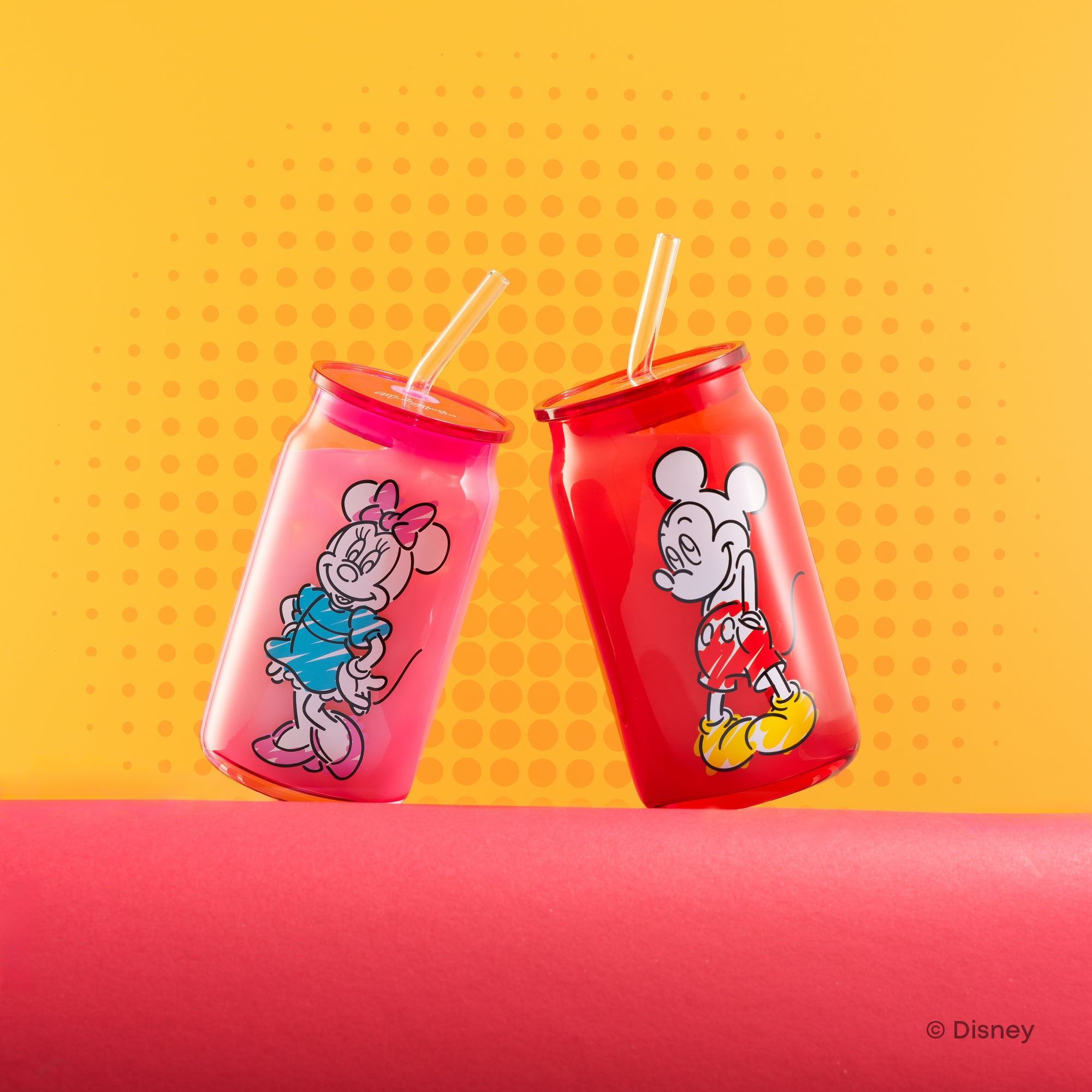 joyjolt-disney-mickey-mouse-friends-color-sketch-tumbler-glasses-with-lids-set-o image 2