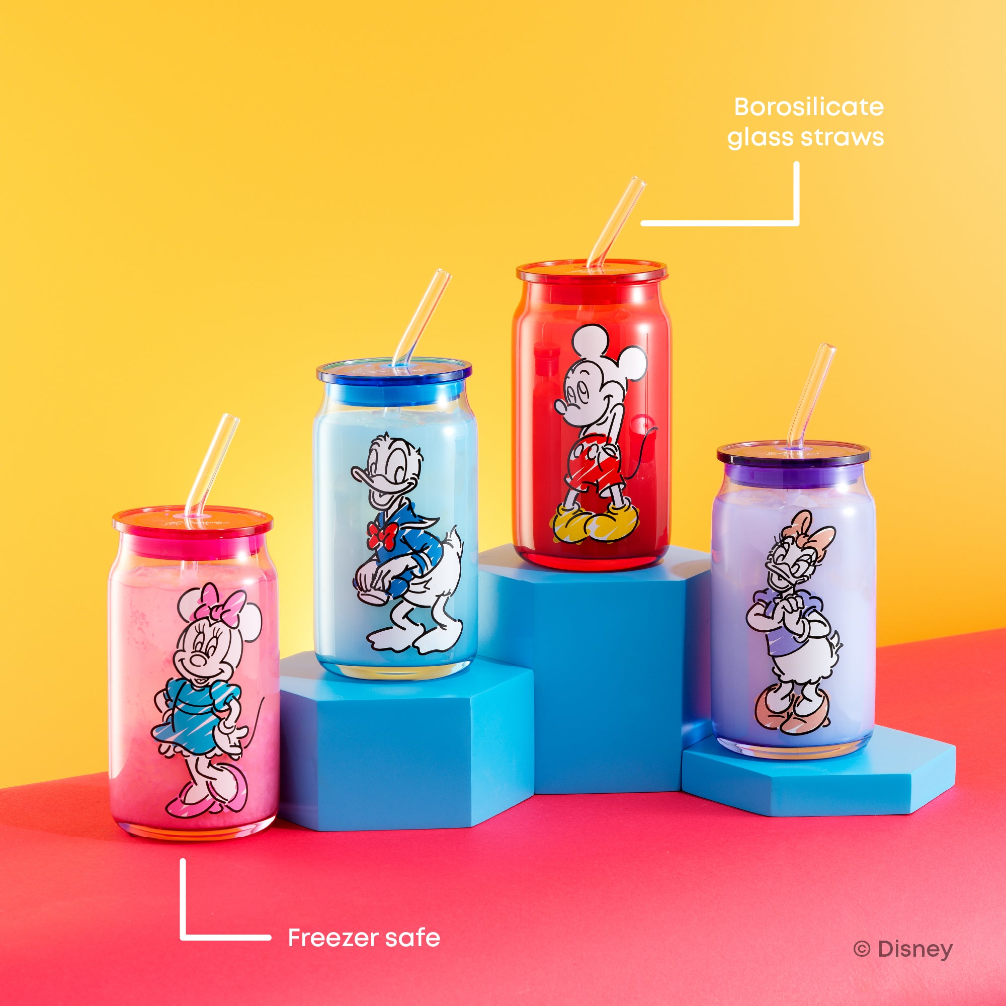 joyjolt-disney-mickey-mouse-friends-color-sketch-tumbler-glasses-with-lids-set-o image 4
