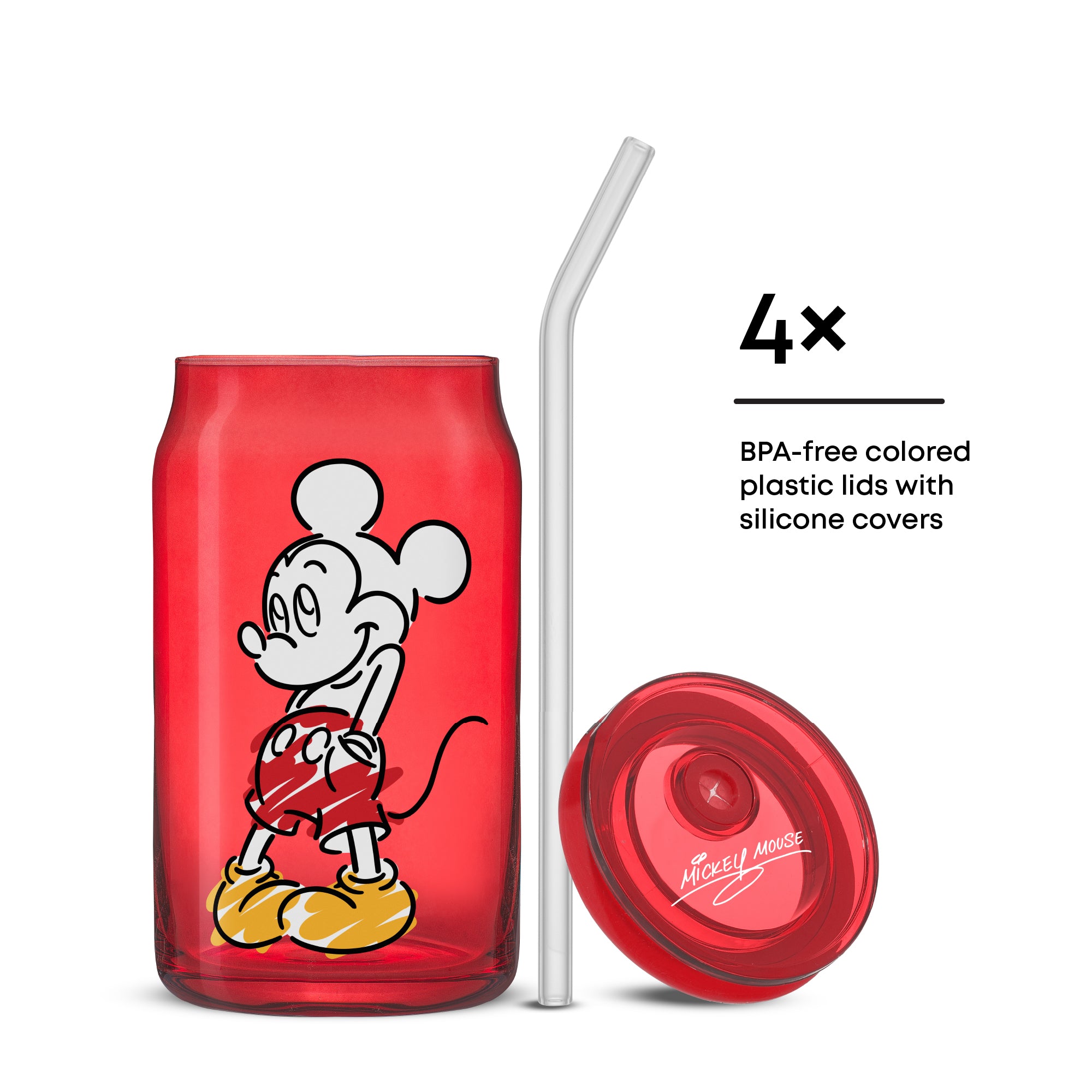 joyjolt-disney-mickey-mouse-friends-color-sketch-tumbler-glasses-with-lids-set-o image 6
