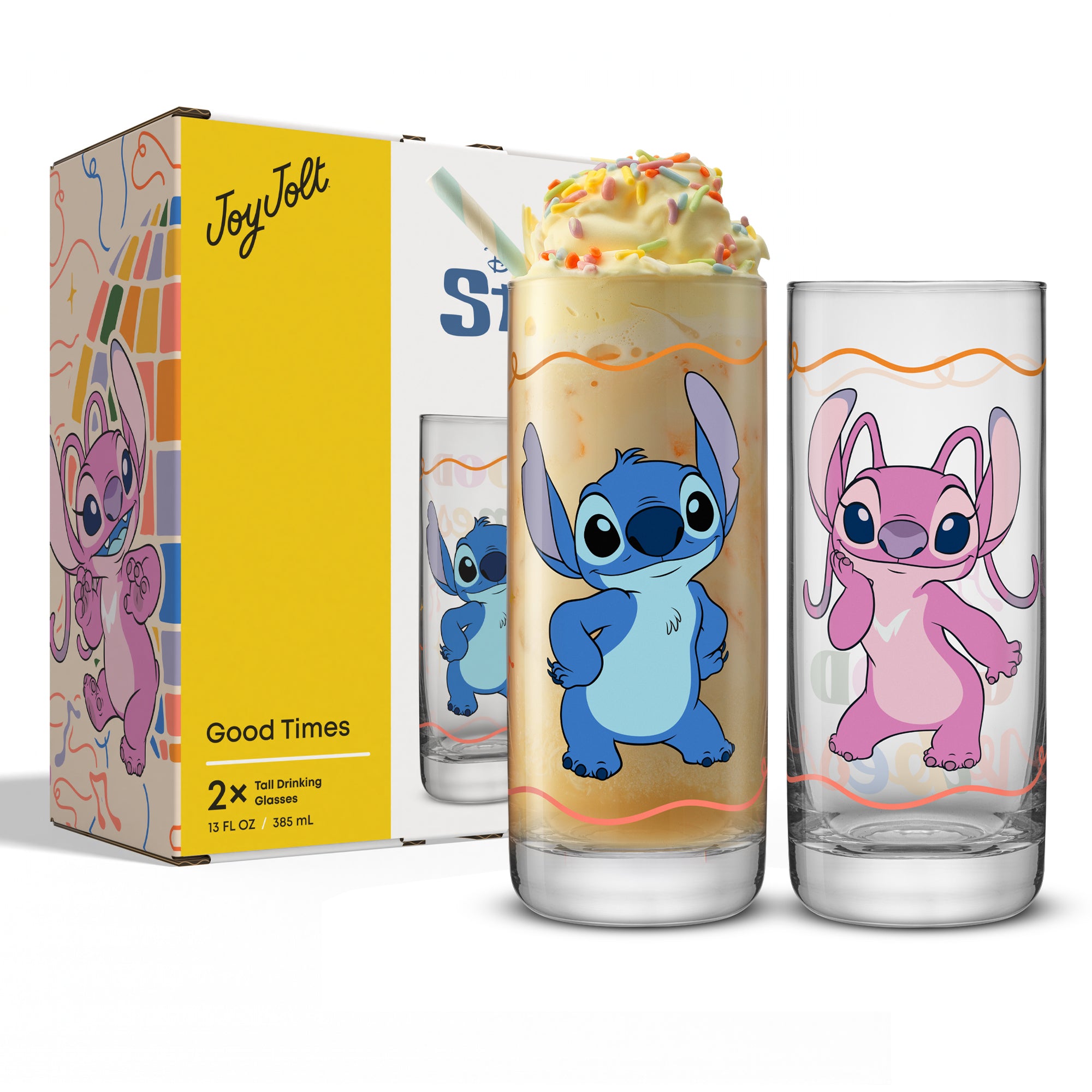 joyjolt-disney-stitch-good-times-tall-drinking-glasses-13-oz-set-of-2 image 7