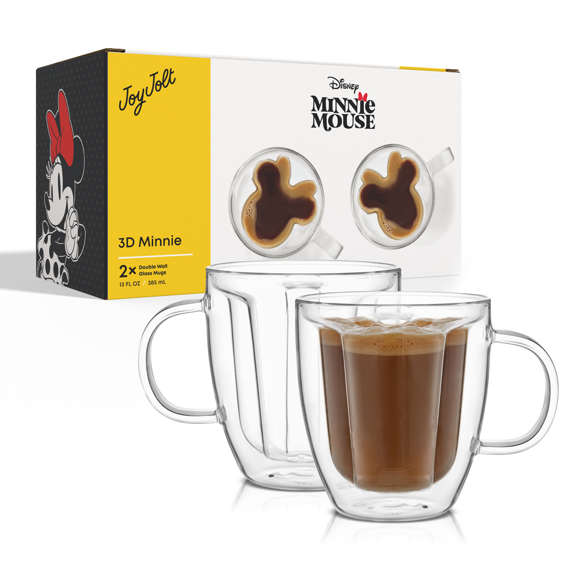 joyjolt-disney-minnie-mouse-3d-double-wall-glass-mugs-13-oz-set-of-2 image 8