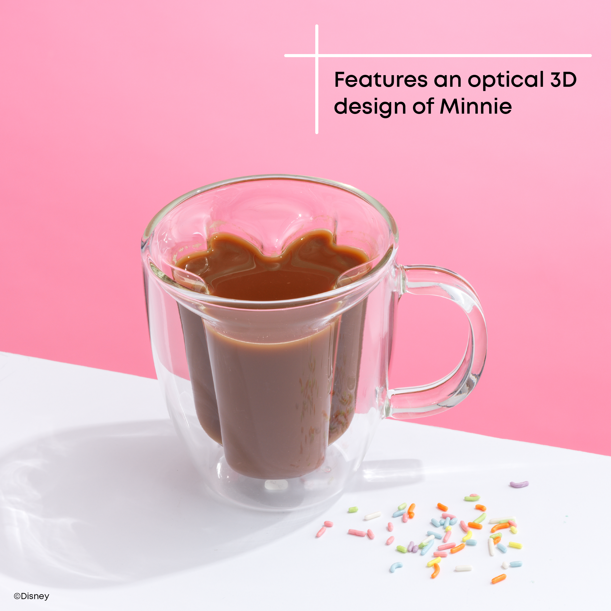 joyjolt-disney-minnie-mouse-3d-double-wall-glass-mugs-13-oz-set-of-2 image 2