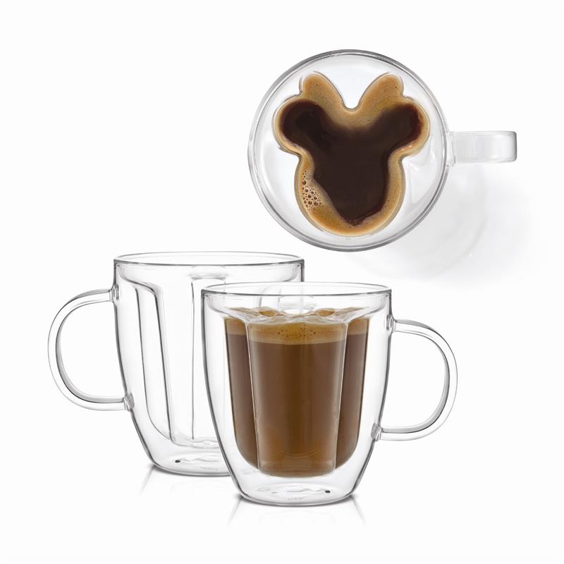 joyjolt-disney-minnie-mouse-3d-double-wall-glass-mugs-13-oz-set-of-2 image 1