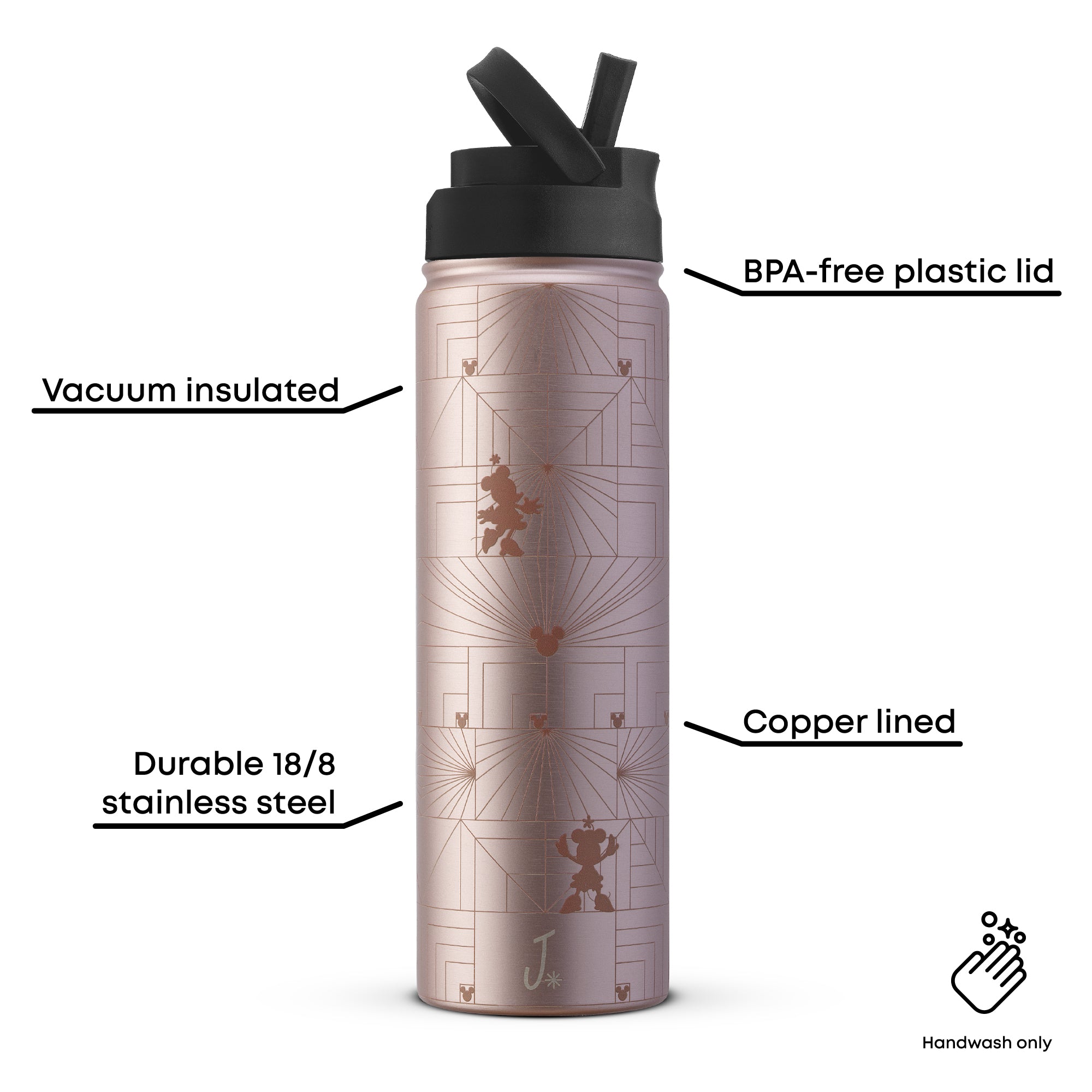 joyjolt-disney-minnie-mouse-monomouse-stainless-steel-water-bottle-22-oz-with-fl image 3
