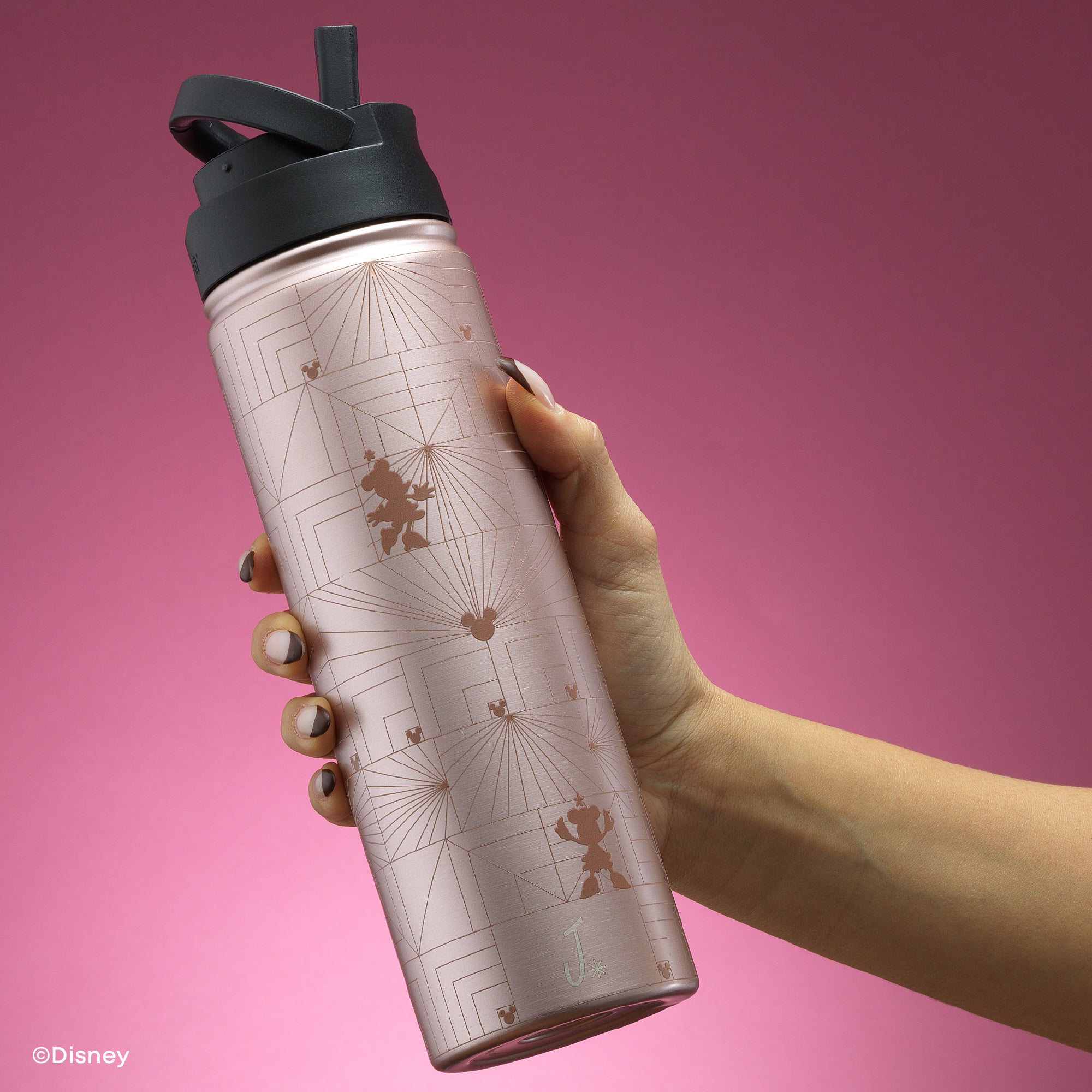 joyjolt-disney-minnie-mouse-monomouse-stainless-steel-water-bottle-22-oz-with-fl image 2