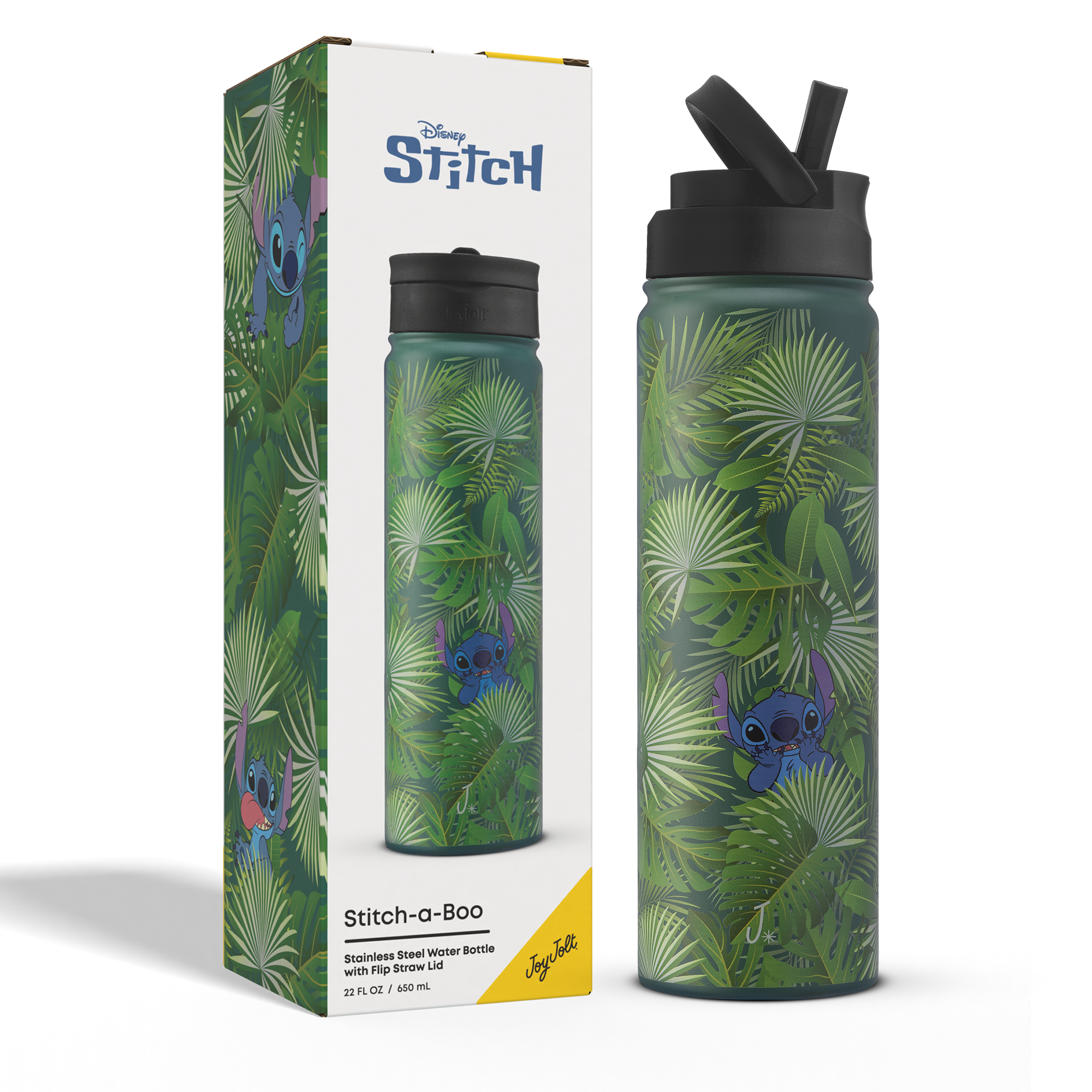 joyjolt-disney-stitch-a-boo-stainless-steel-water-bottle-22-oz-with-flip-straw-l image 7