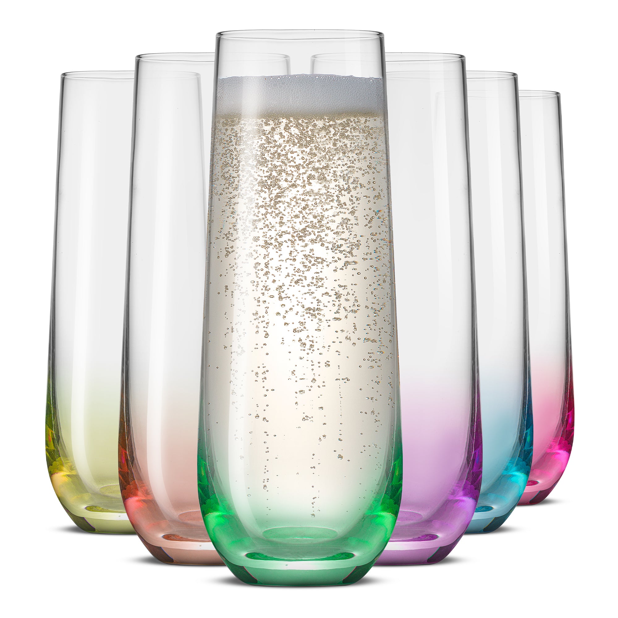 joyjolt-hue-colored-stemless-champagne-flutes-set-of-6-9-5-oz-each image 1