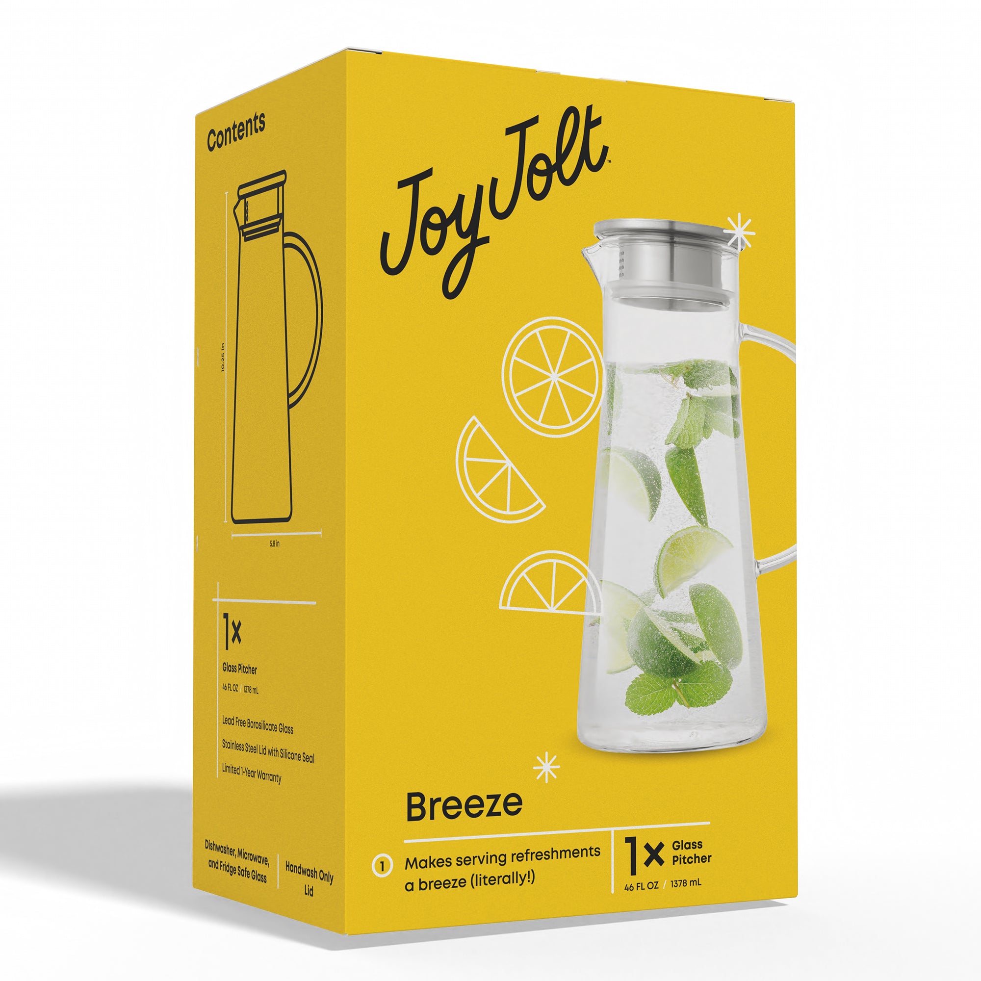 joyjolt-breeze-glass-water-pitcher-with-stainless-steel-lid-and-built-in-straine image 8