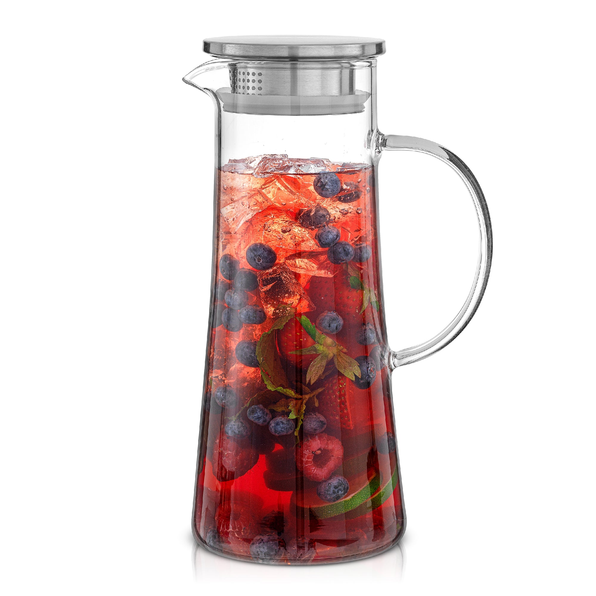 joyjolt-breeze-glass-water-pitcher-with-stainless-steel-lid-and-built-in-straine image 1