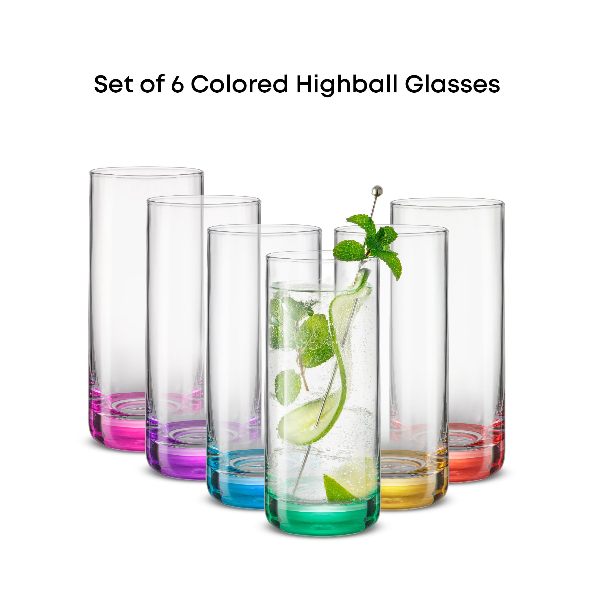 joyjolt-hue-highball-glasses-set-of-6-colorful-drinkware image 6