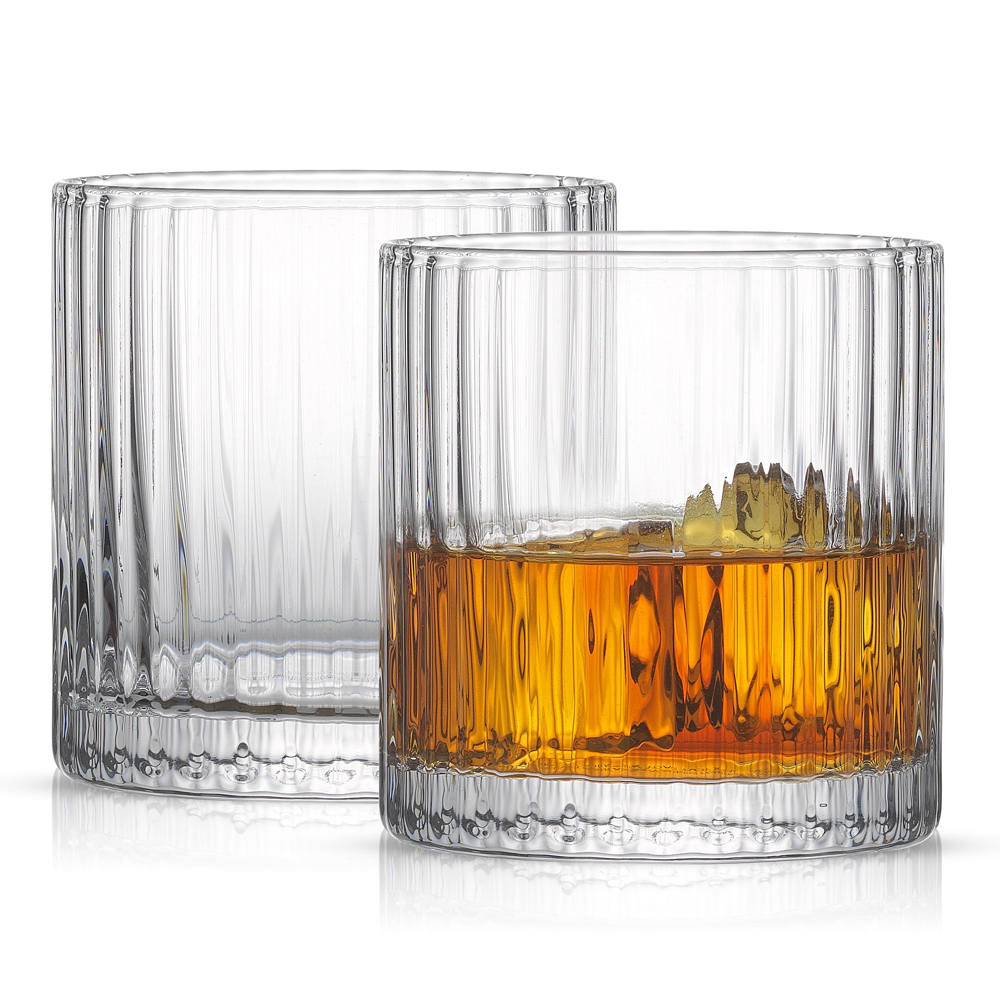 joyjolt-elle-fluted-cylinder-whiskey-glasses-set-of-2-9-5-oz-each image 1