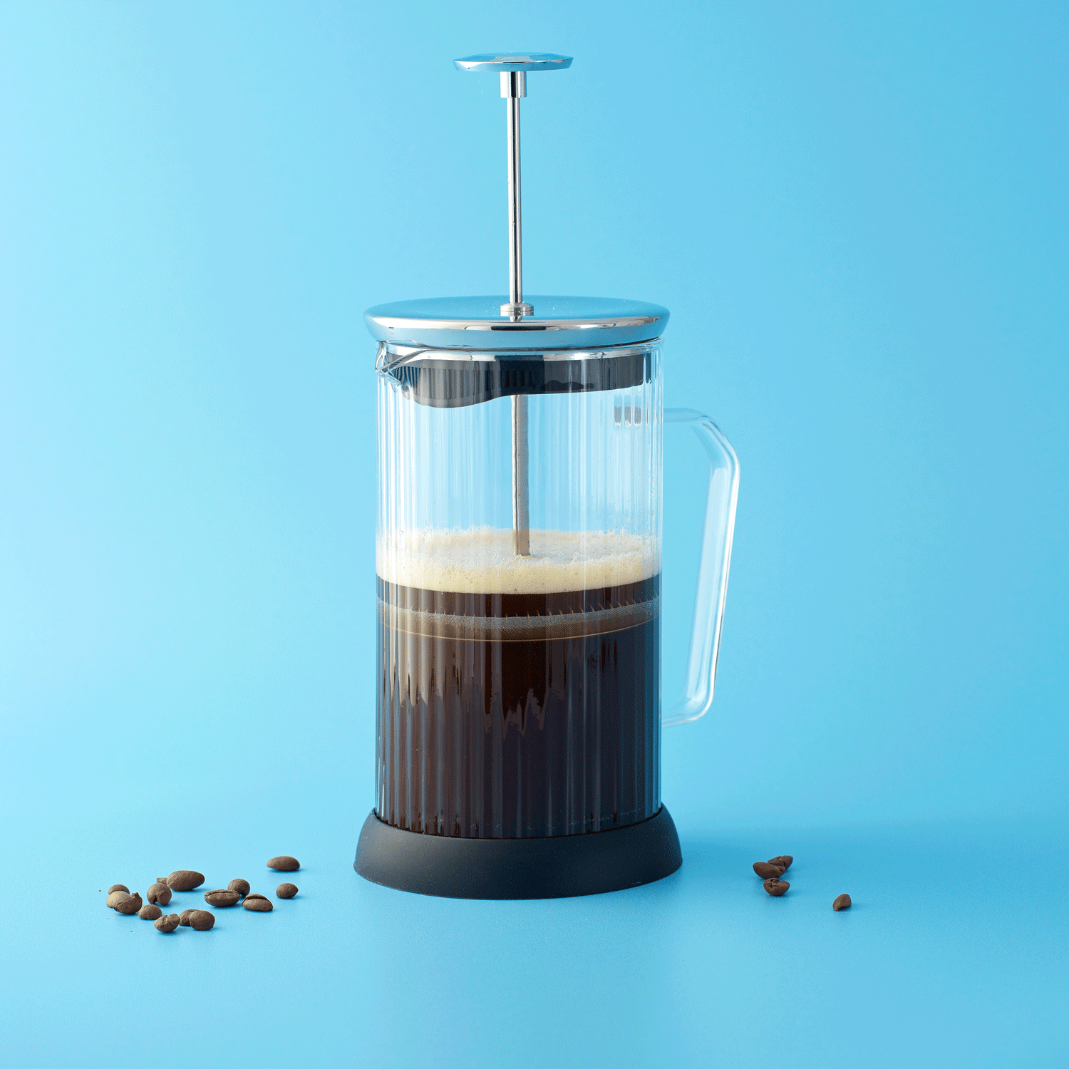 joyjolt-fluted-french-press-33-8-oz-borosilicate-glass-coffee-maker-with-stainle image 6
