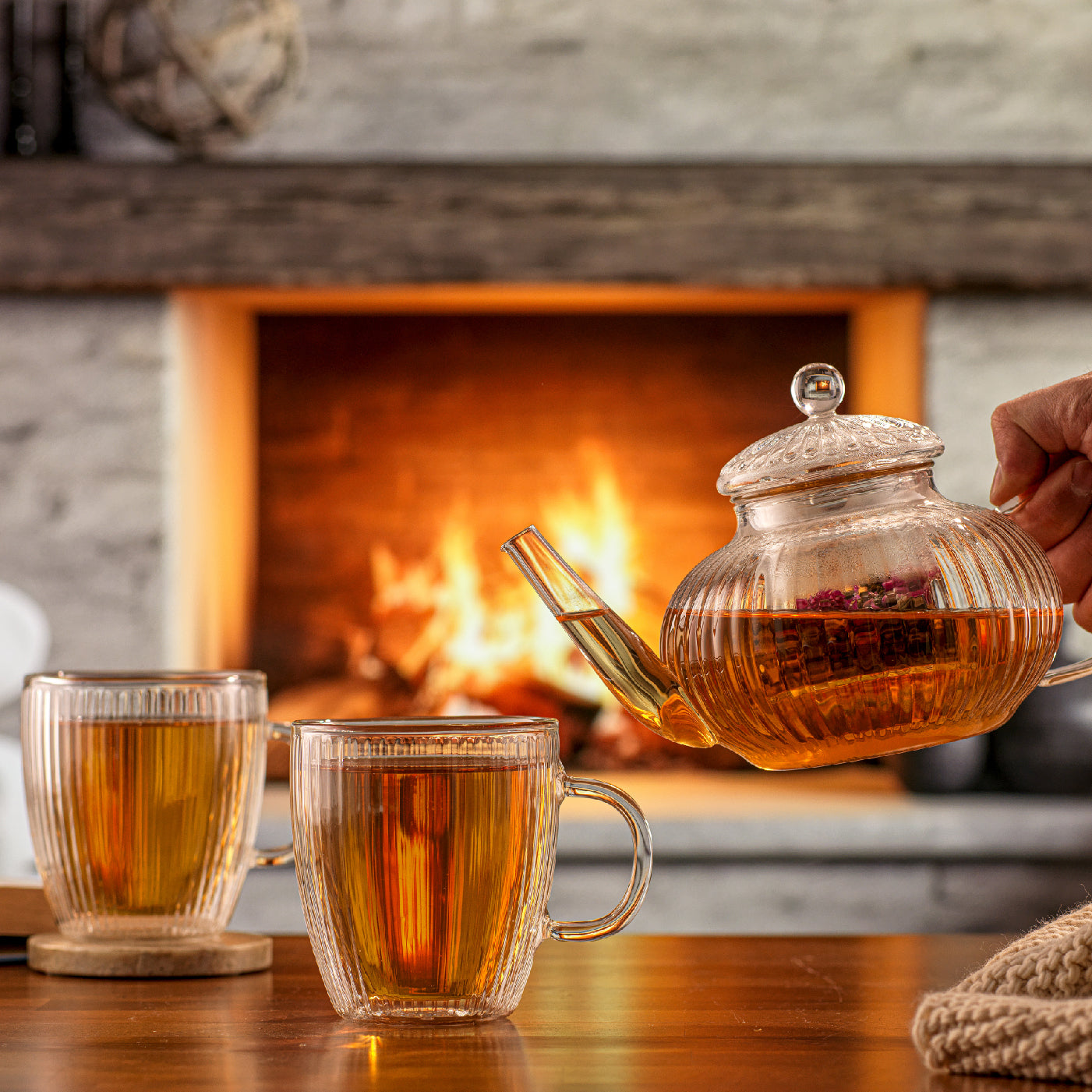 joyjolt-fluted-glass-tea-kettle-double-wall-mug-set-stovetop-safe-with-infuser image 7