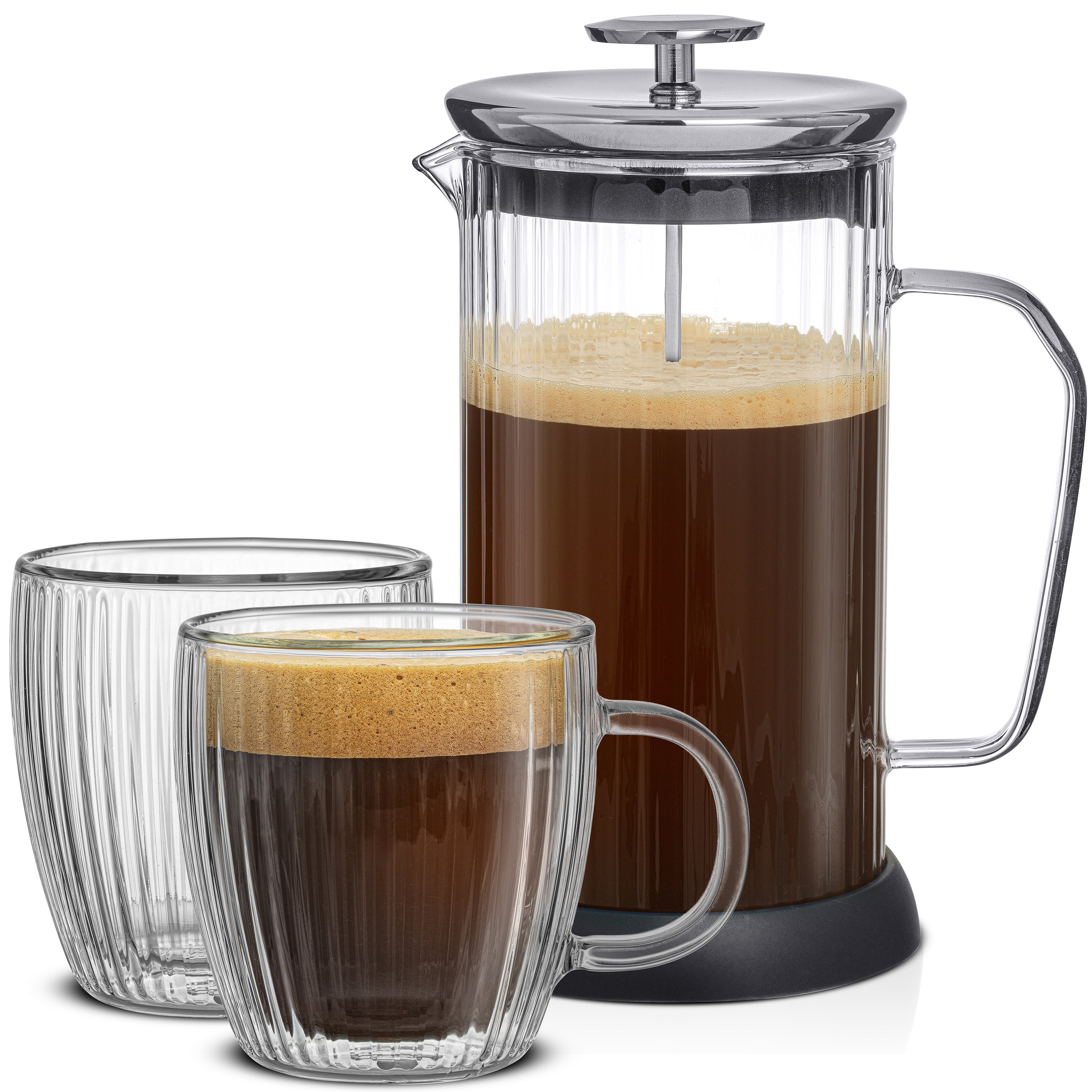 joyjolt-fluted-french-press-and-double-walled-mug-set image 1