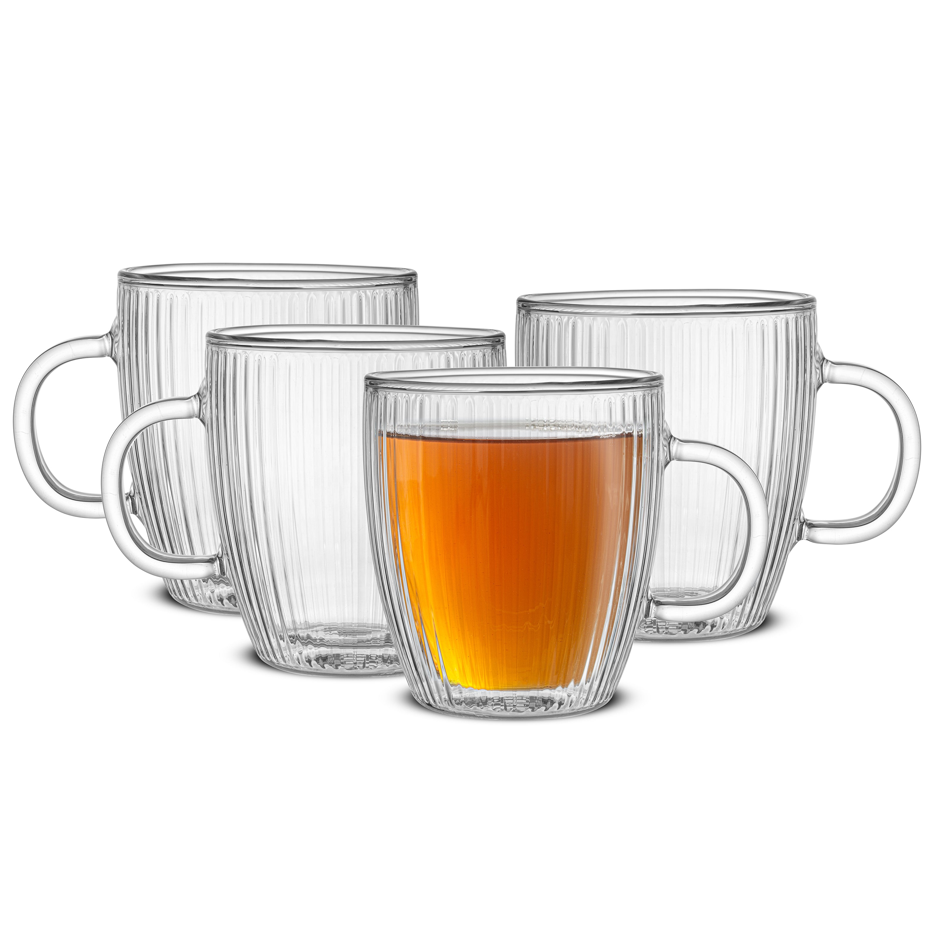 joyjolt-savor-fluted-double-wall-glass-mugs-set-of-4 image 1