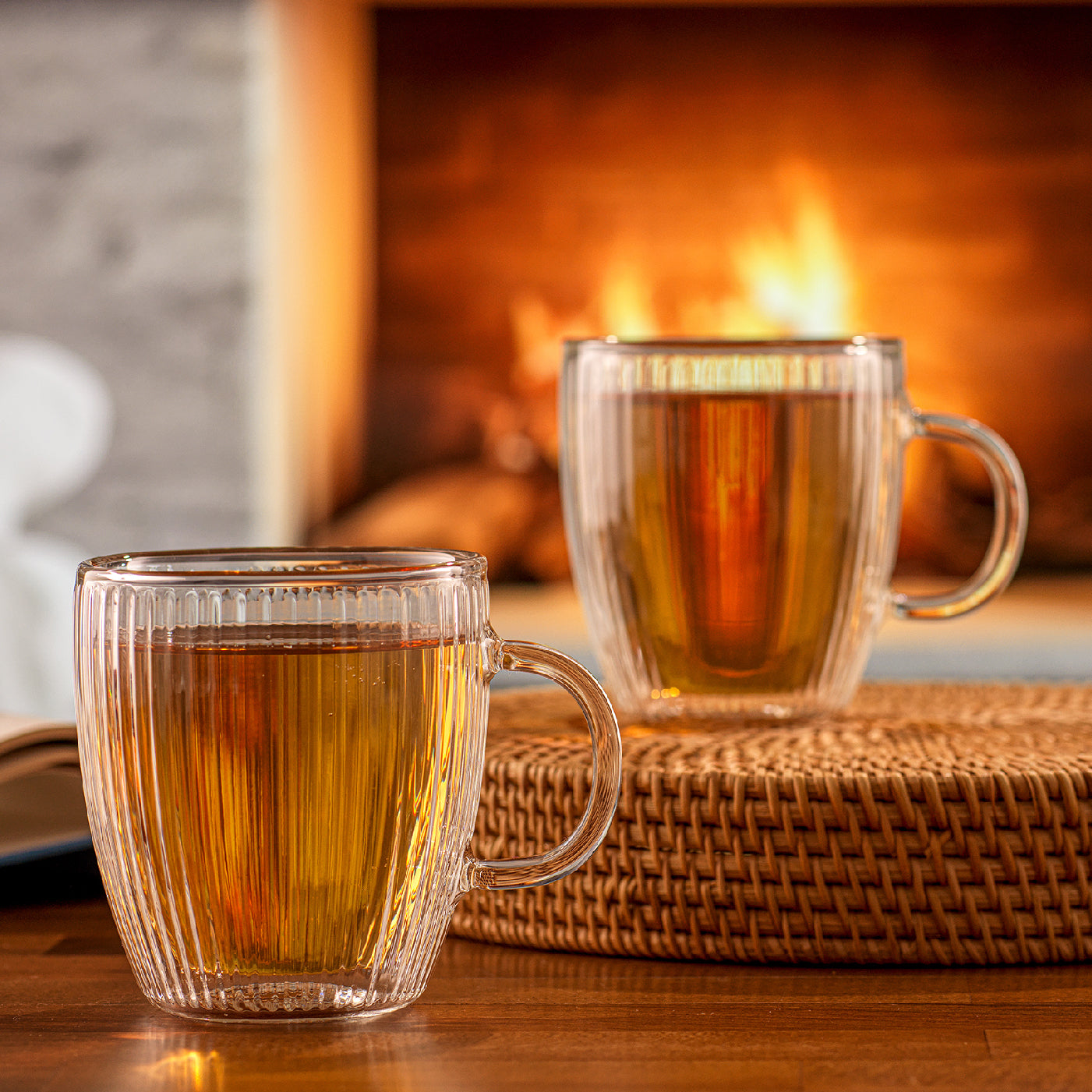 joyjolt-savor-fluted-double-wall-glass-mugs-set-of-4 image 4