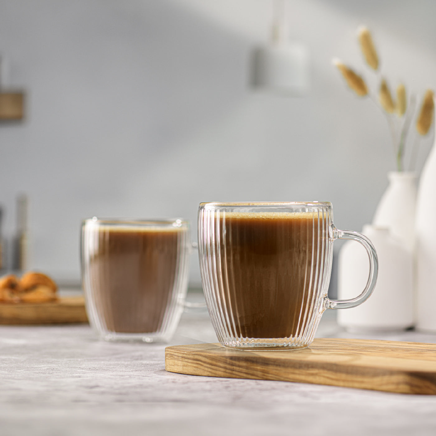 joyjolt-savor-fluted-double-wall-glass-mugs-set-of-4 image 2