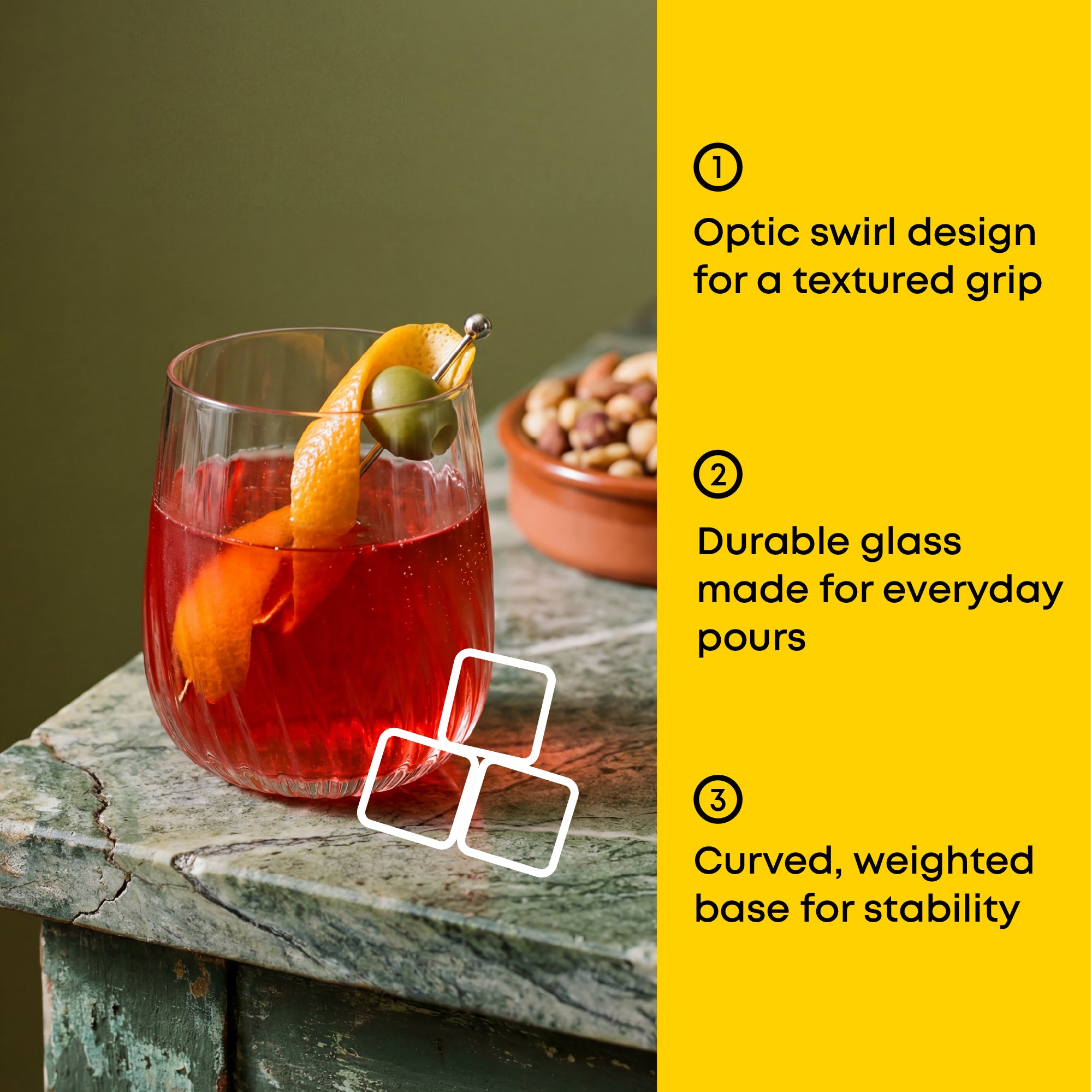 joyjolt-flow-optic-swirl-short-glasses-set-of-4 image 3