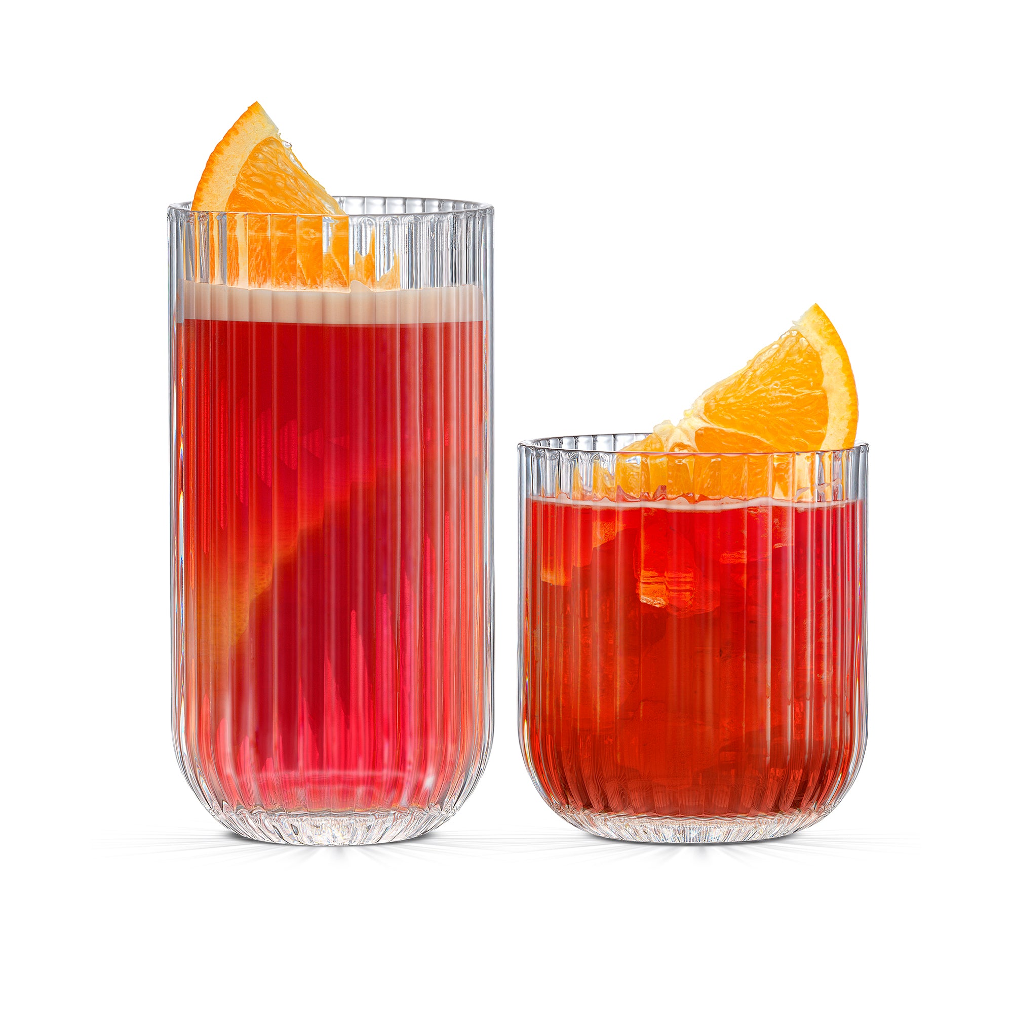 joyjolt-lotus-ribbed-drinking-glasses-set-of-8 image 1