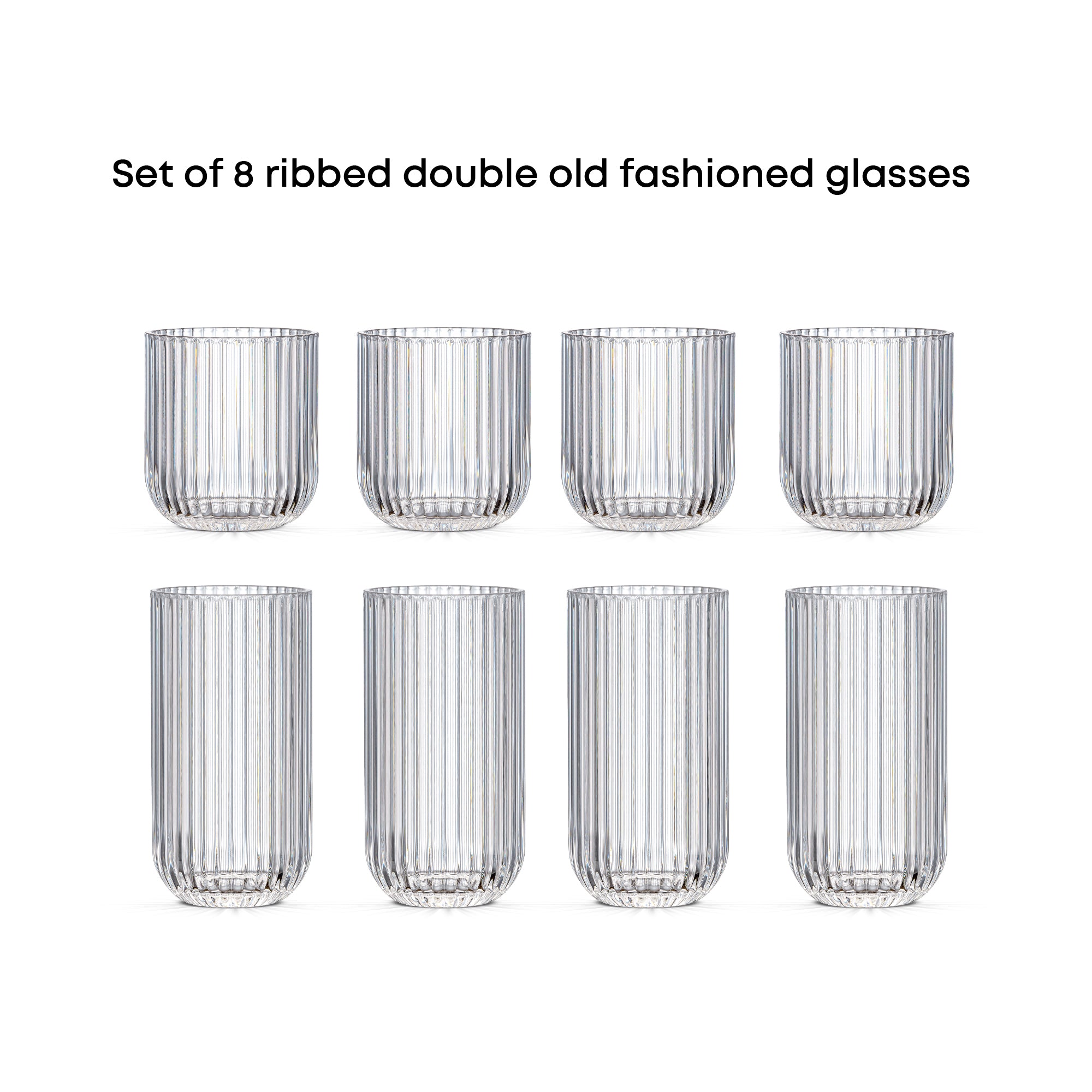 joyjolt-lotus-ribbed-drinking-glasses-set-of-8 image 5