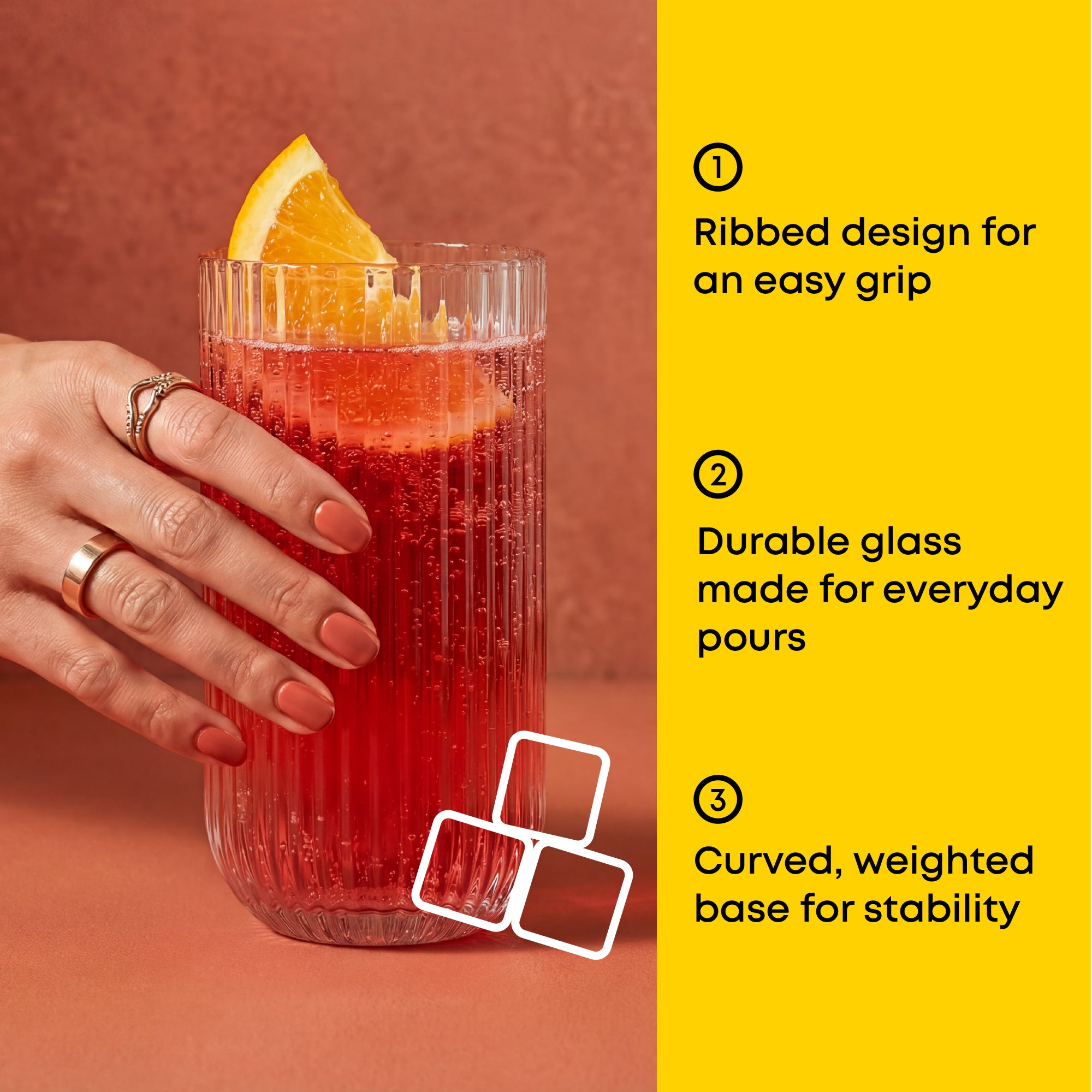 joyjolt-lotus-ribbed-highball-glasses-16-oz-set-of-4 image 3