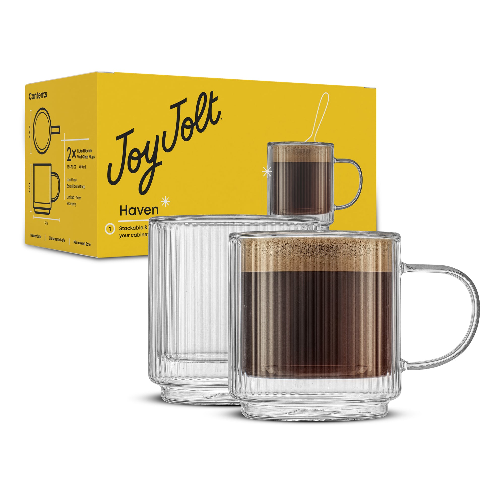 joyjolt-haven-fluted-stackable-double-wall-glass-mugs-13-5-oz-set-of-2 image 8
