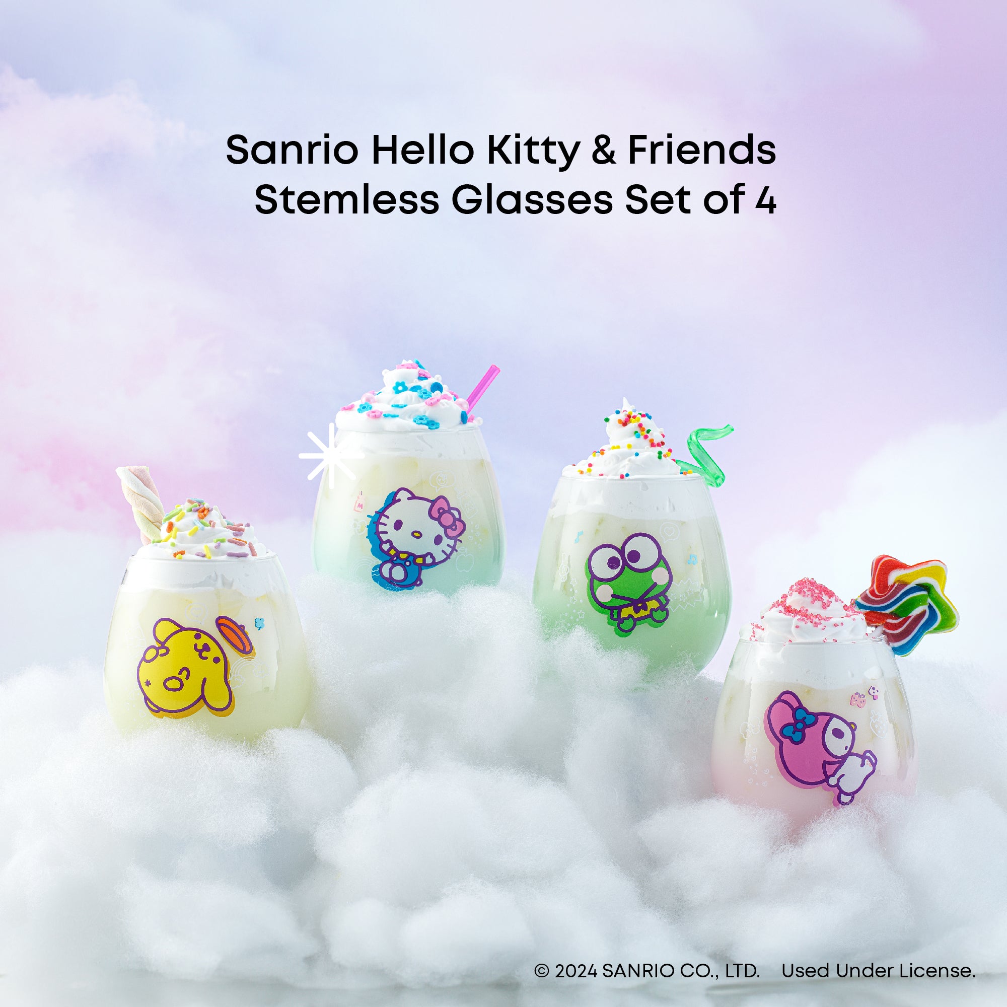 joyjolt-hello-kitty-and-friends-above-the-clouds-stemless-drinking-glasses-set-o image 3