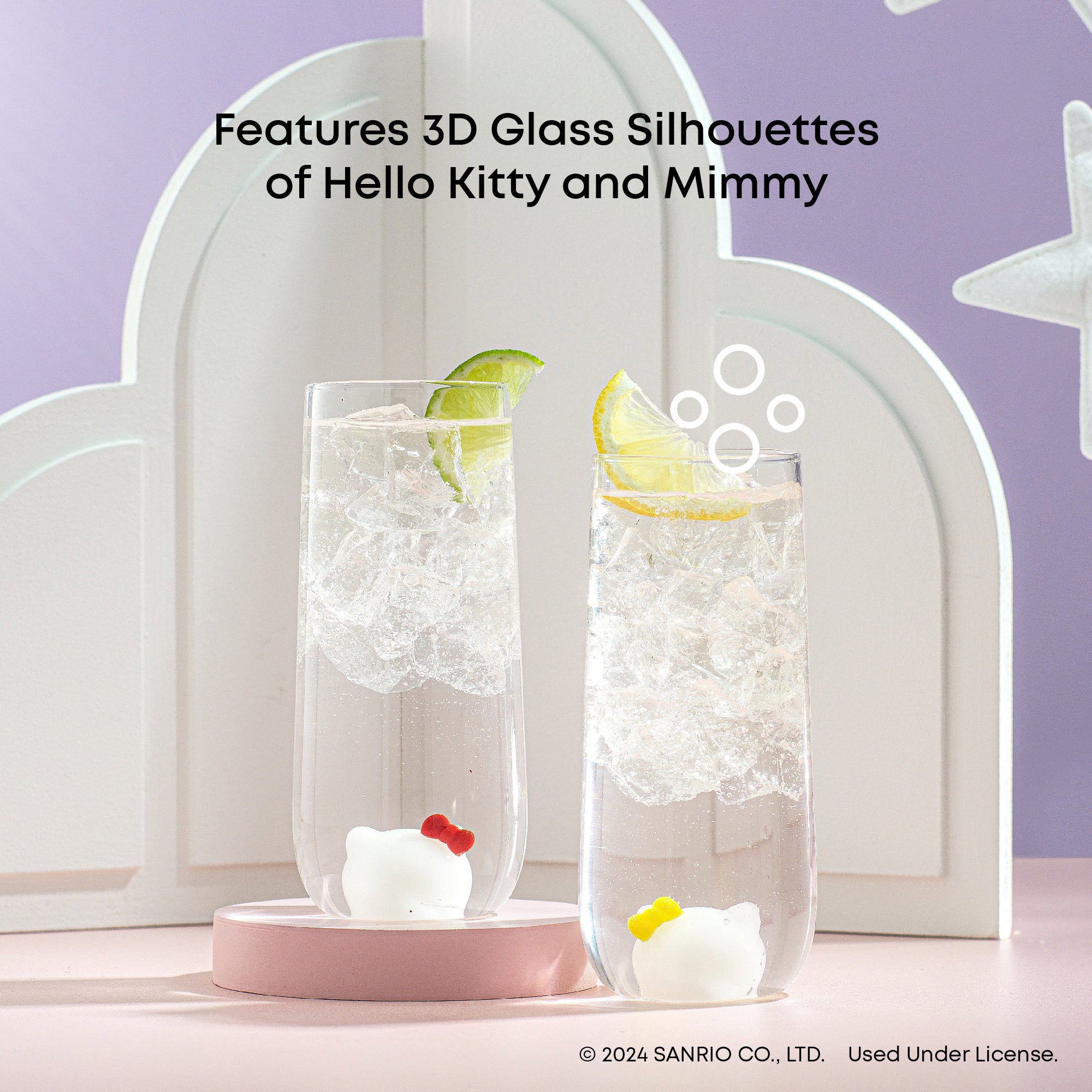 joyjolt-hello-kitty-mimmy-3d-icon-tall-drinking-glasses-set-of-2 image 5