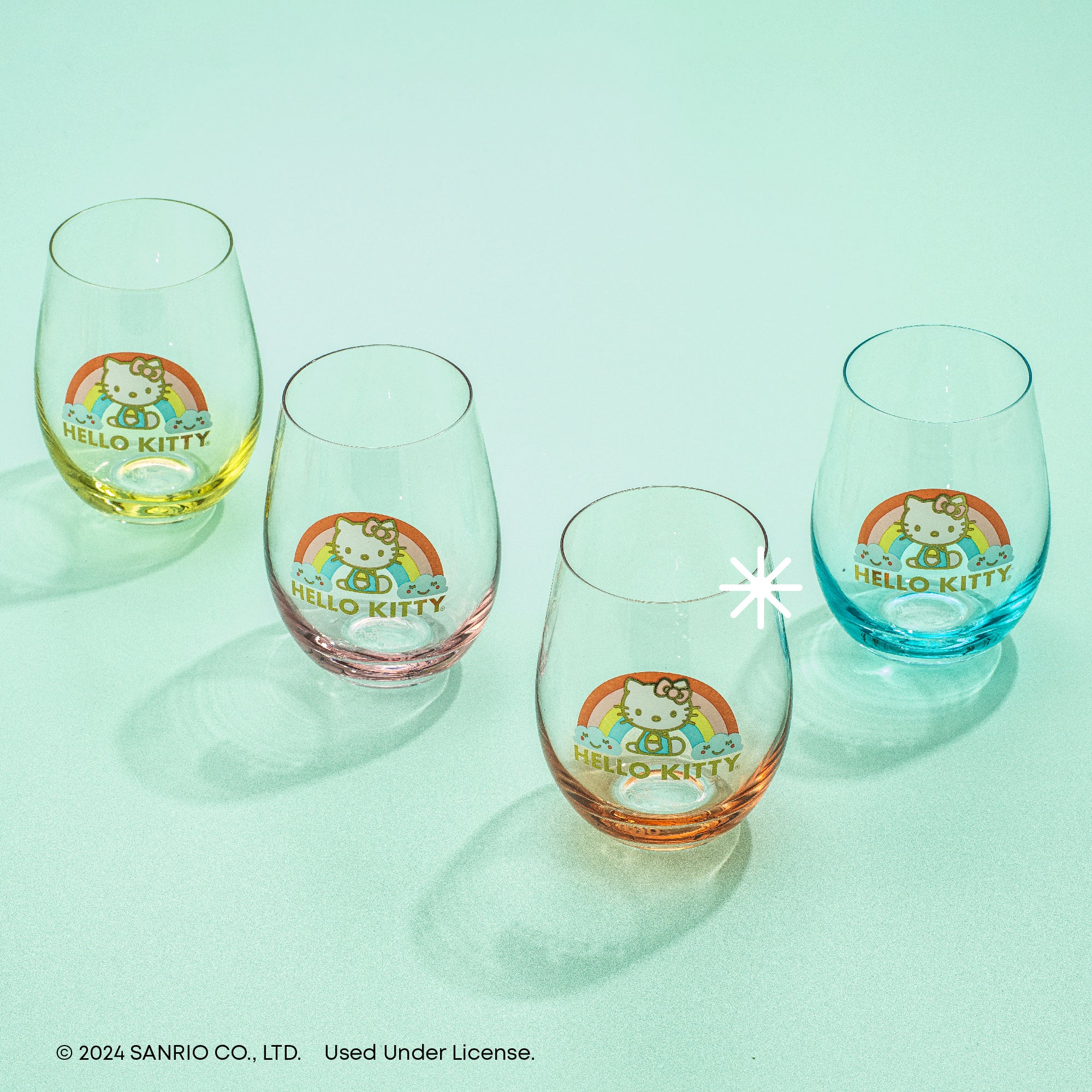 joyjolt-x-hello-kitty-sweet-rainbow-stemless-drinking-glasses-set-of-4 image 2