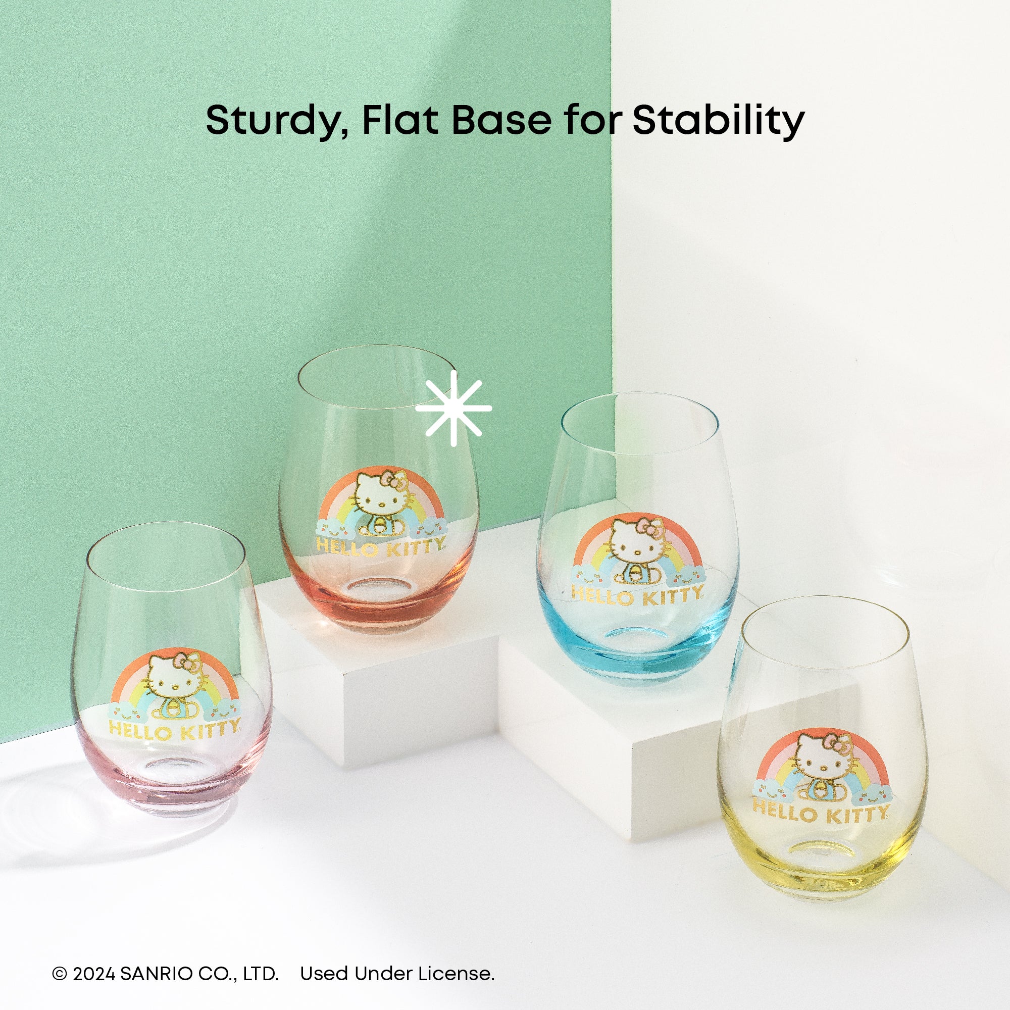 joyjolt-x-hello-kitty-sweet-rainbow-stemless-drinking-glasses-set-of-4 image 6