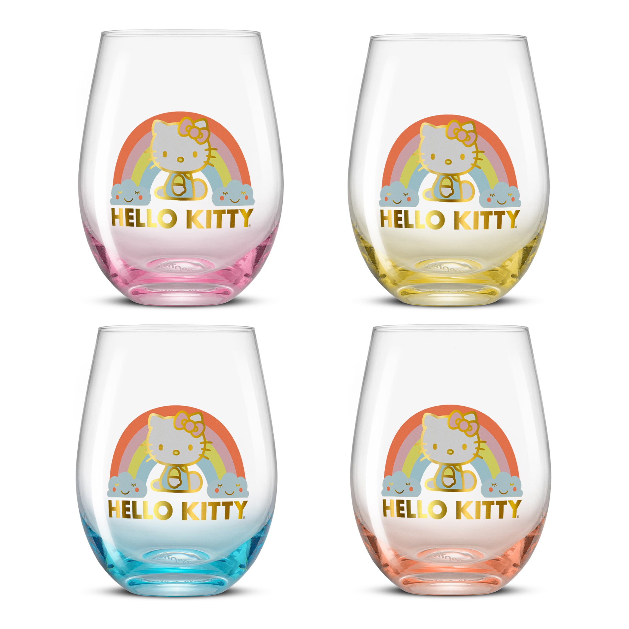 joyjolt-x-hello-kitty-sweet-rainbow-stemless-drinking-glasses-set-of-4 image 1