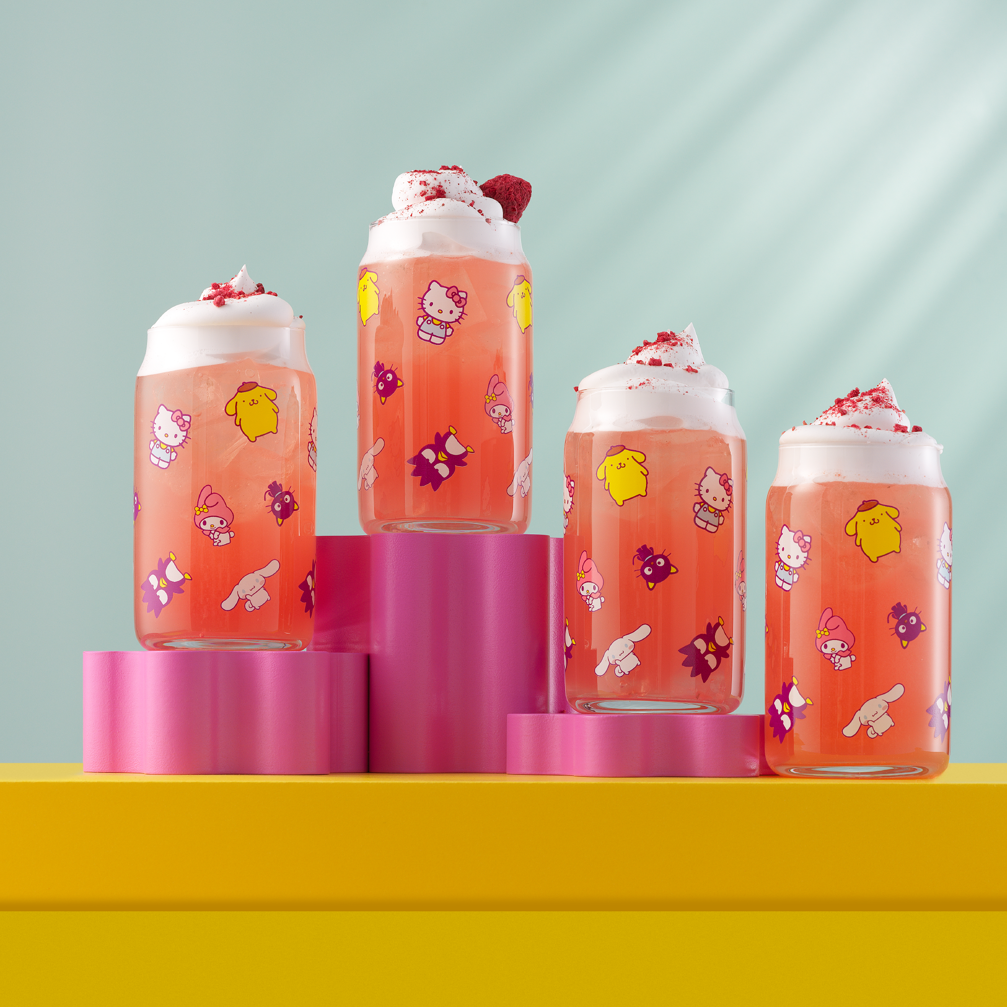 joyjolt-hello-kitty-friends-daydream-tumbler-glasses-set-of-4 image 2