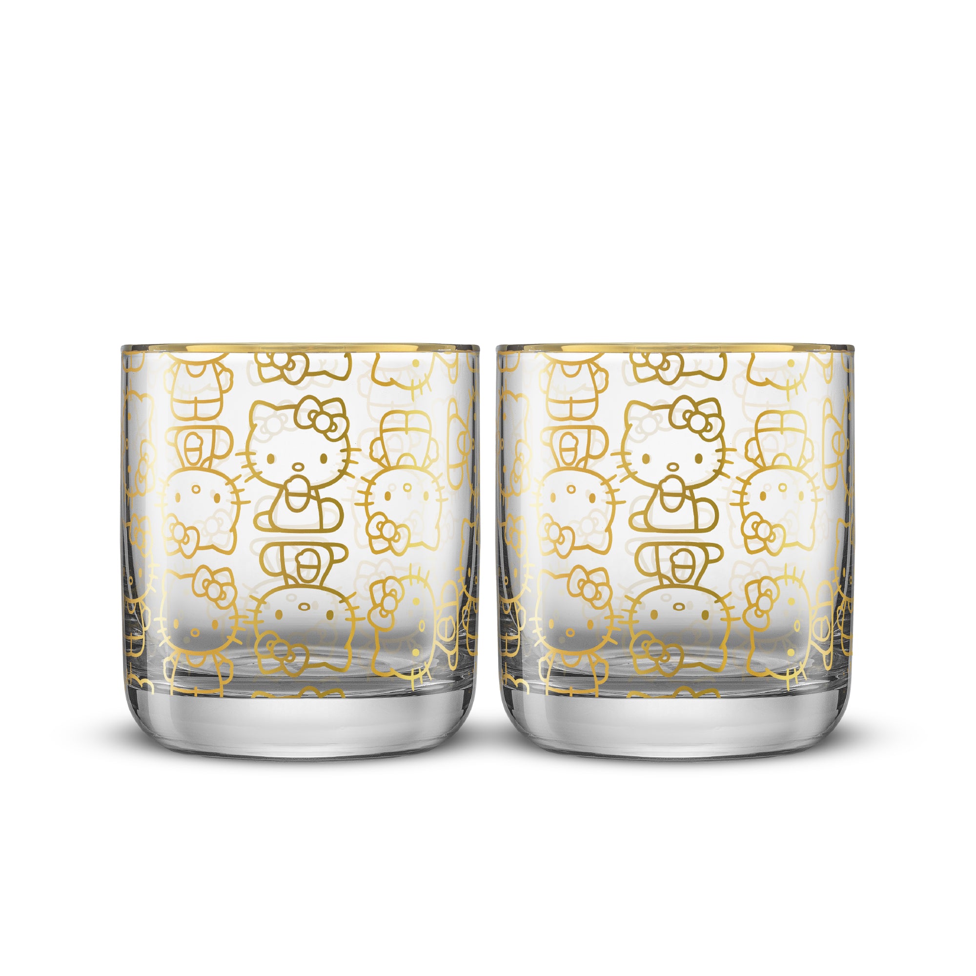 joyjolt-hello-kitty-charmed-short-glasses-set-of-2-10-oz-each image 1